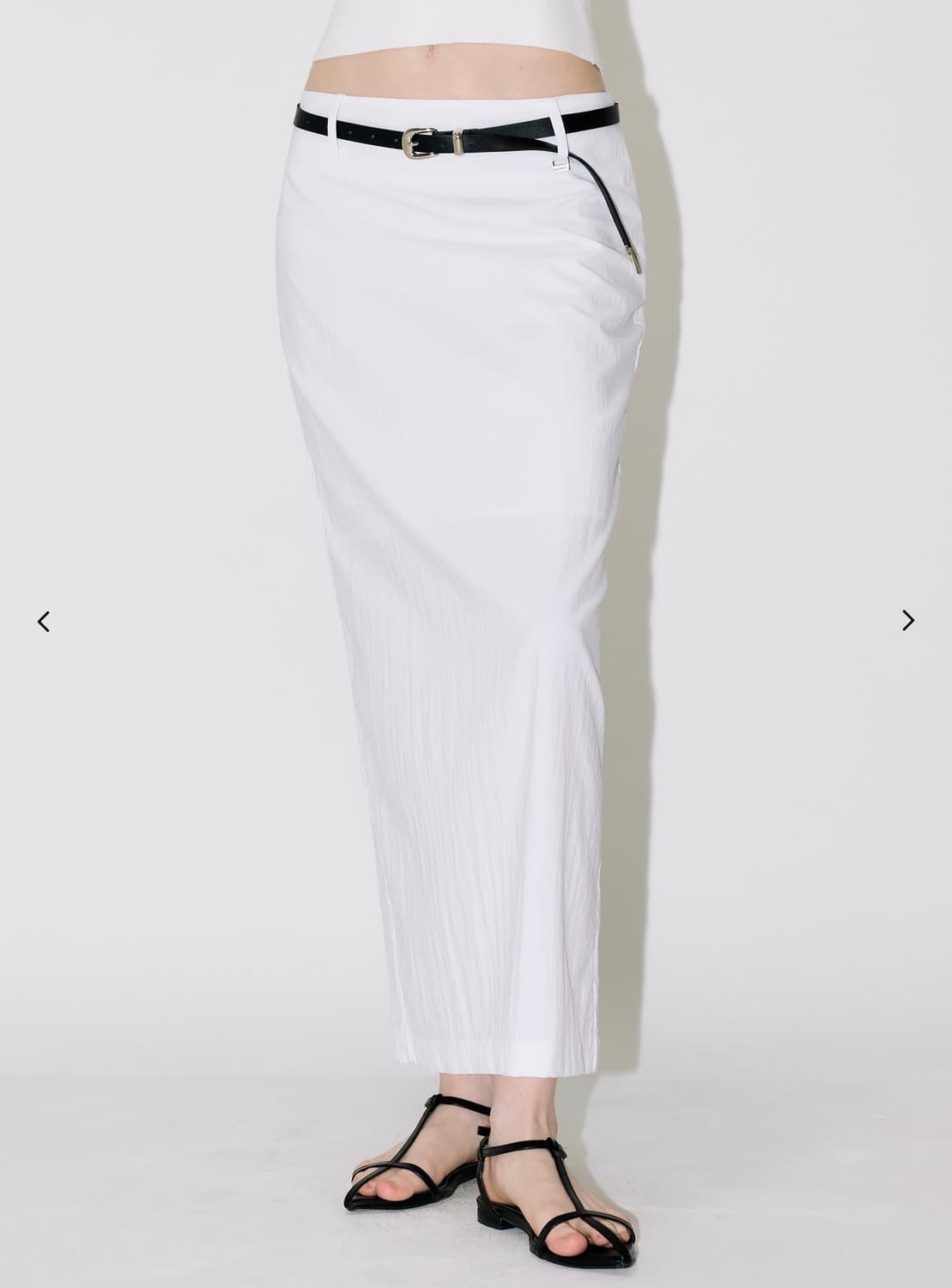 문트 크링클 세미 로우웨이스트 맥시 스커트 상품이미지1