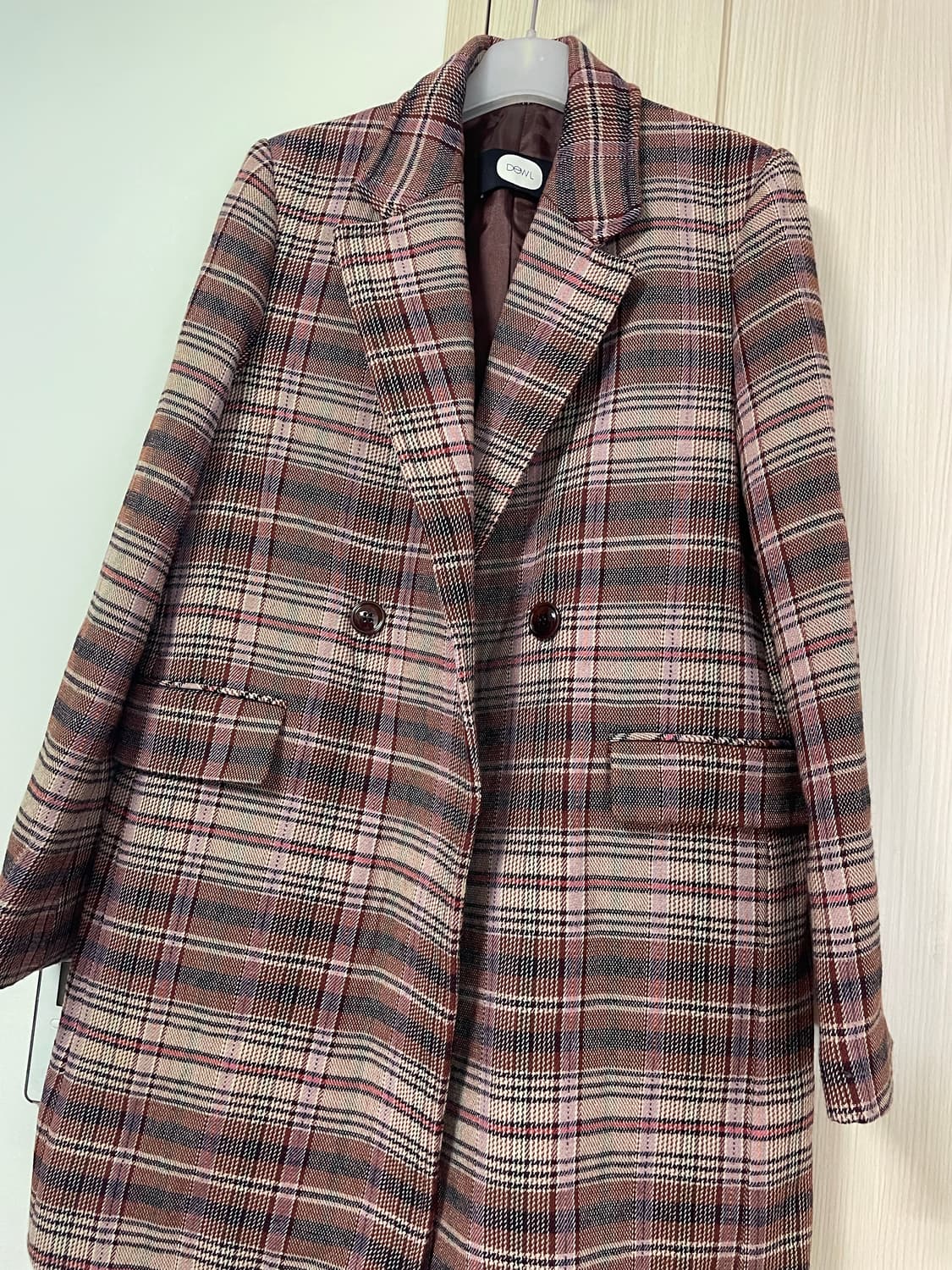 DEWL 듀엘 모혼방 체크 코트 55 상품이미지2