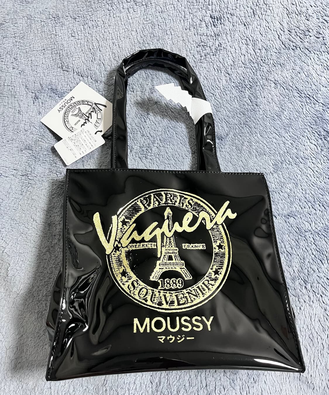 Vaquera X Moussy 콜라보 미니 쇼핑백 블랙 상품이미지3