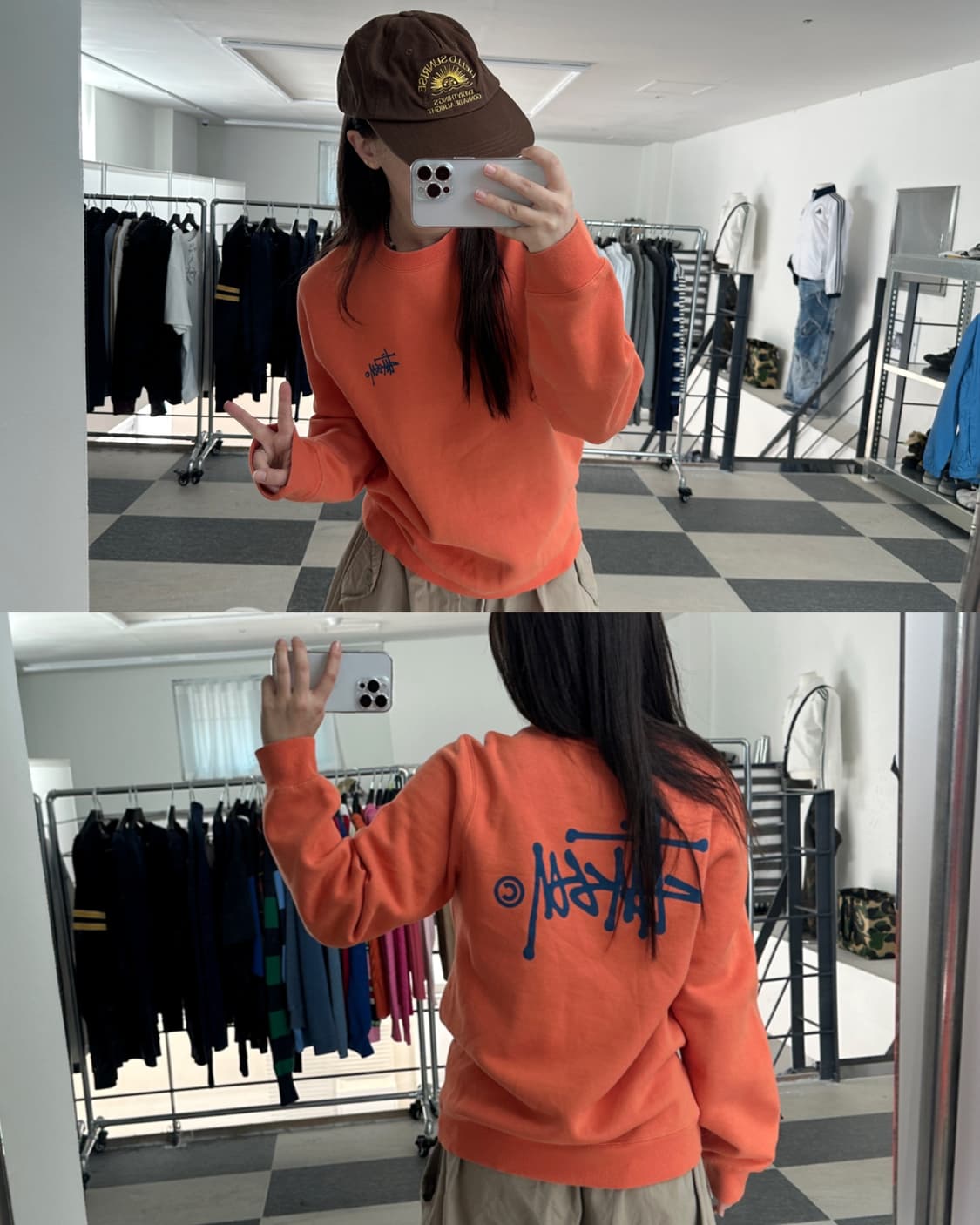 스투시 오렌지 베이직 맨투맨  상품이미지9