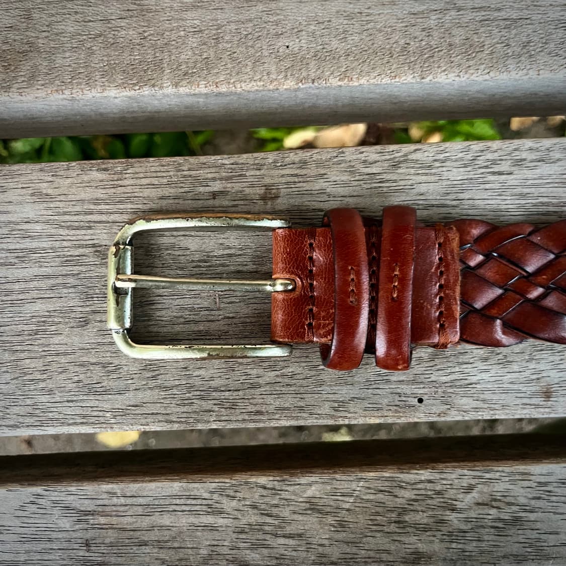 빈티지 브레이디드 리얼 레더 벨트 made in Italy 상품이미지3