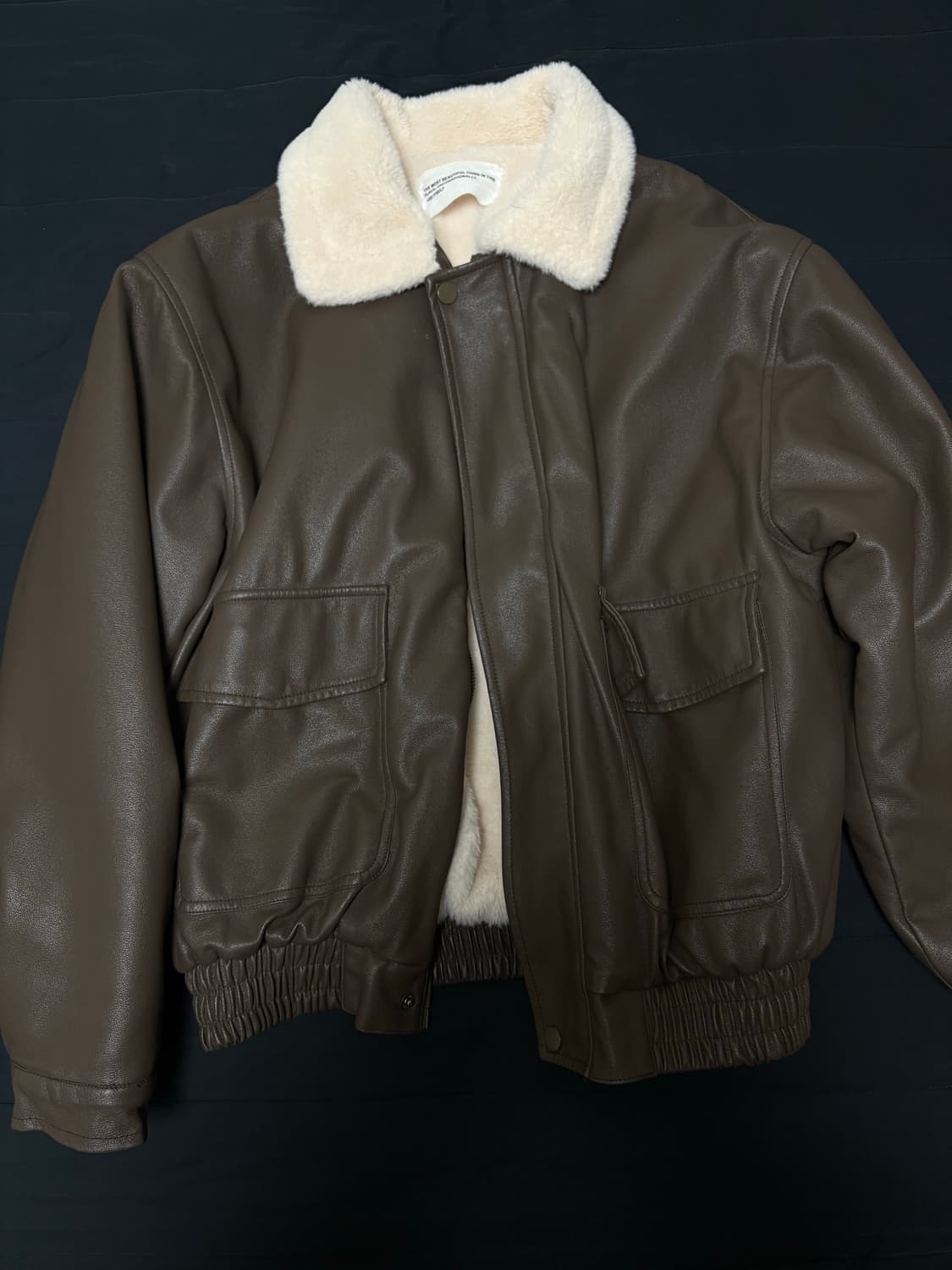 플레이스 스튜디오 비건 레더 퍼 오버핏 울 무스탕 무톤 자켓 점퍼 [브라 상품이미지2