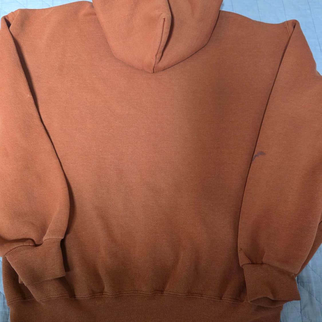 [L] 90s 러셀 애슬레틱 텍사스 후드집업 오렌지 페인팅 상품이미지7