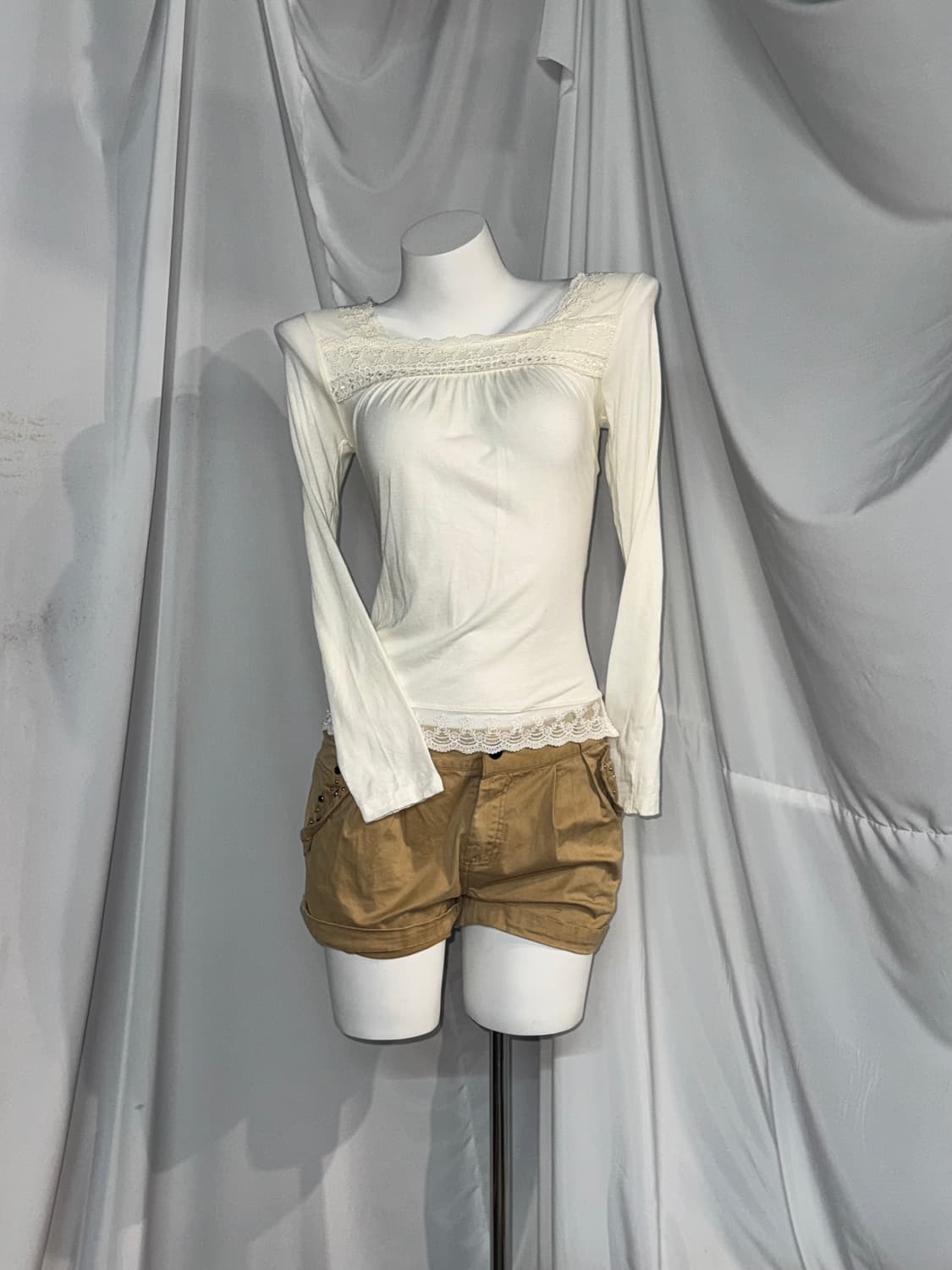 베이지브라운 오네갸루 라떼갸루 너에게닿기를 아야네깔 코디세트  상품이미지3