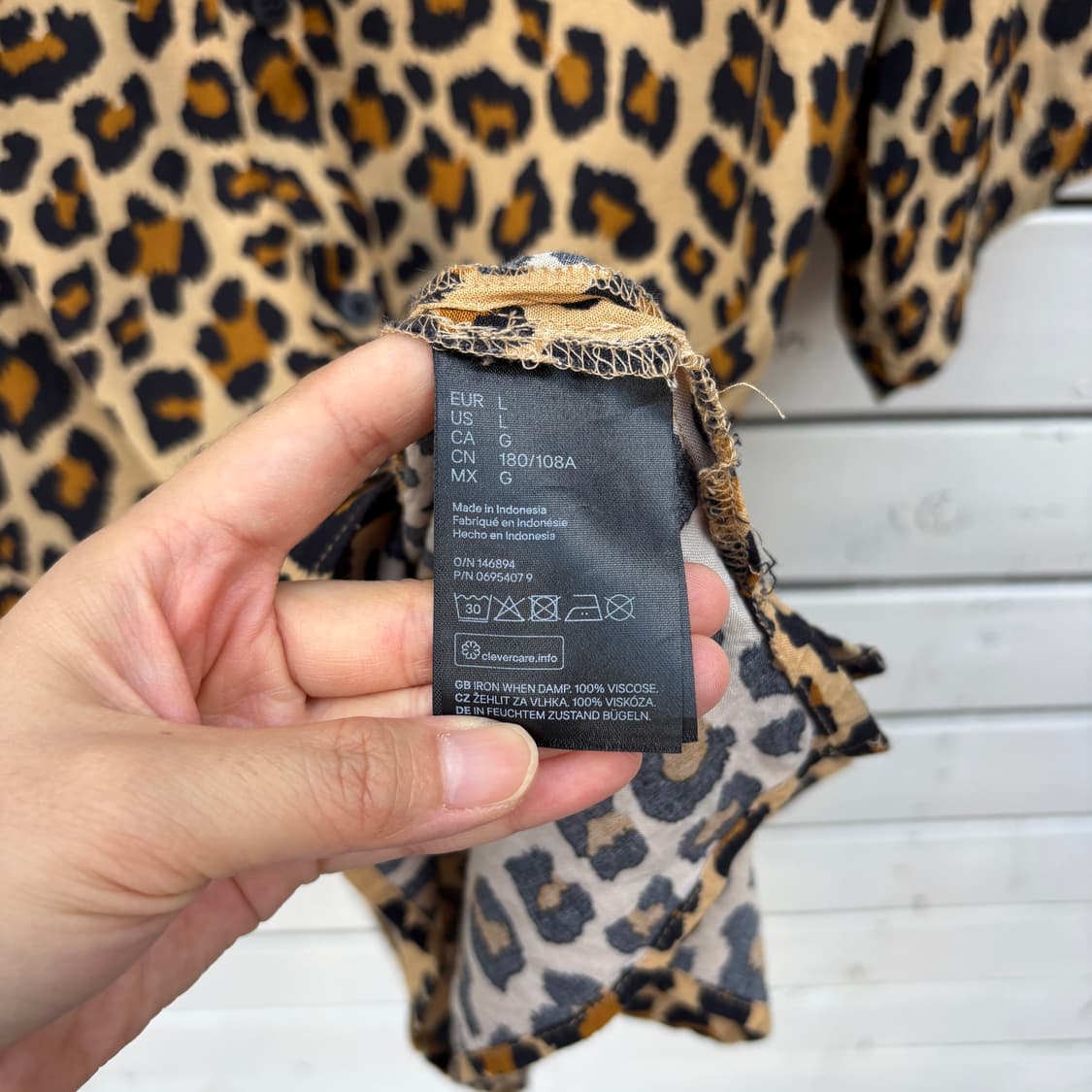 H&M 에이치앤엠 레오파드 호피 반팔 셔츠 상품이미지8