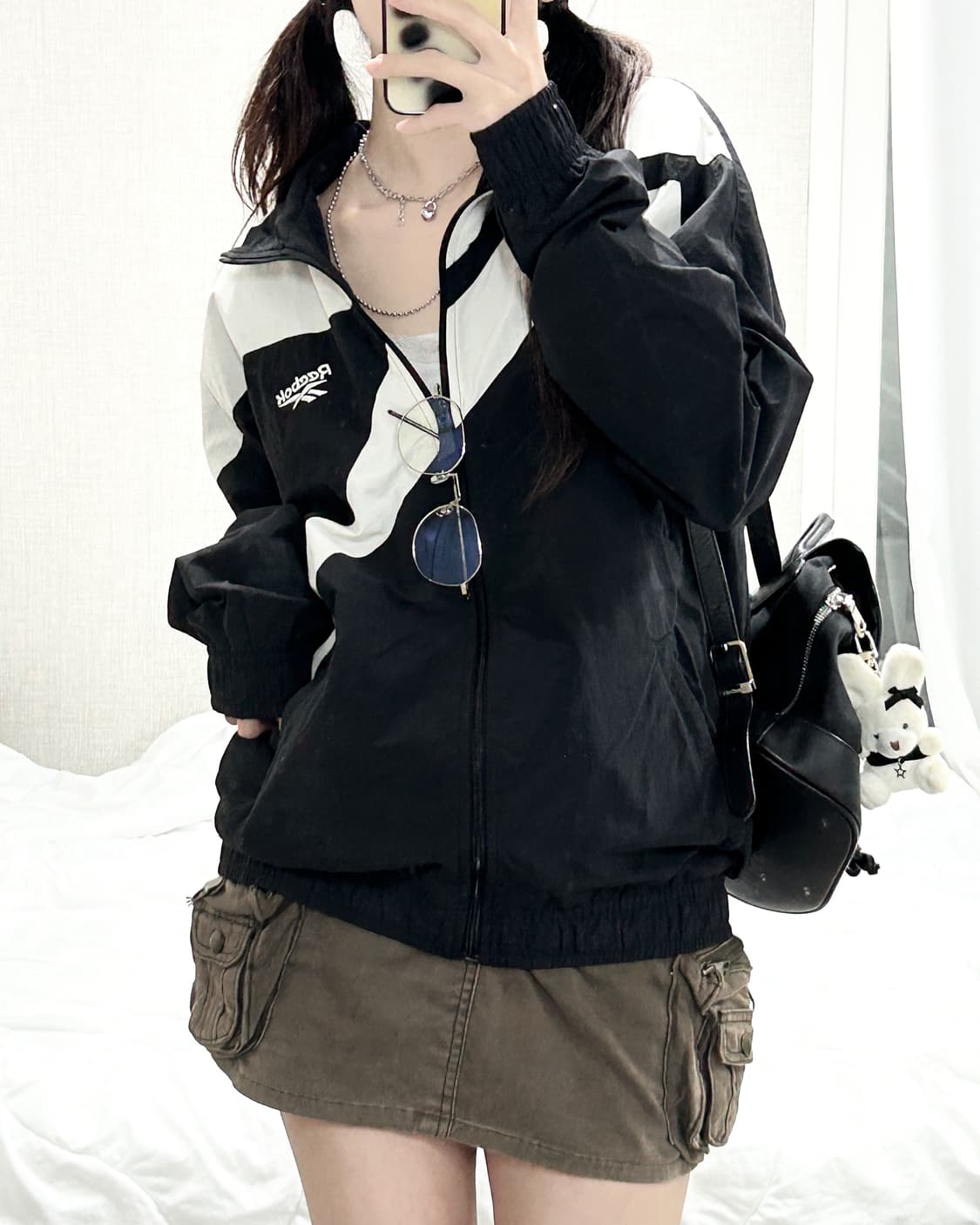 리복 자수로고 범고래 바람막이 상품이미지2