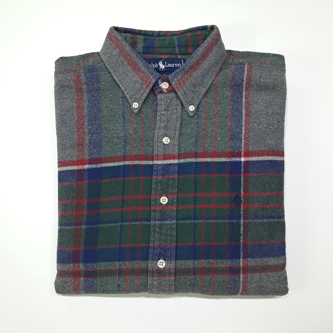 CL093 L 폴로 랄프로렌 멀티 컬러 타탄 체크 플란넬 버튼 다운 셔 상품이미지7
