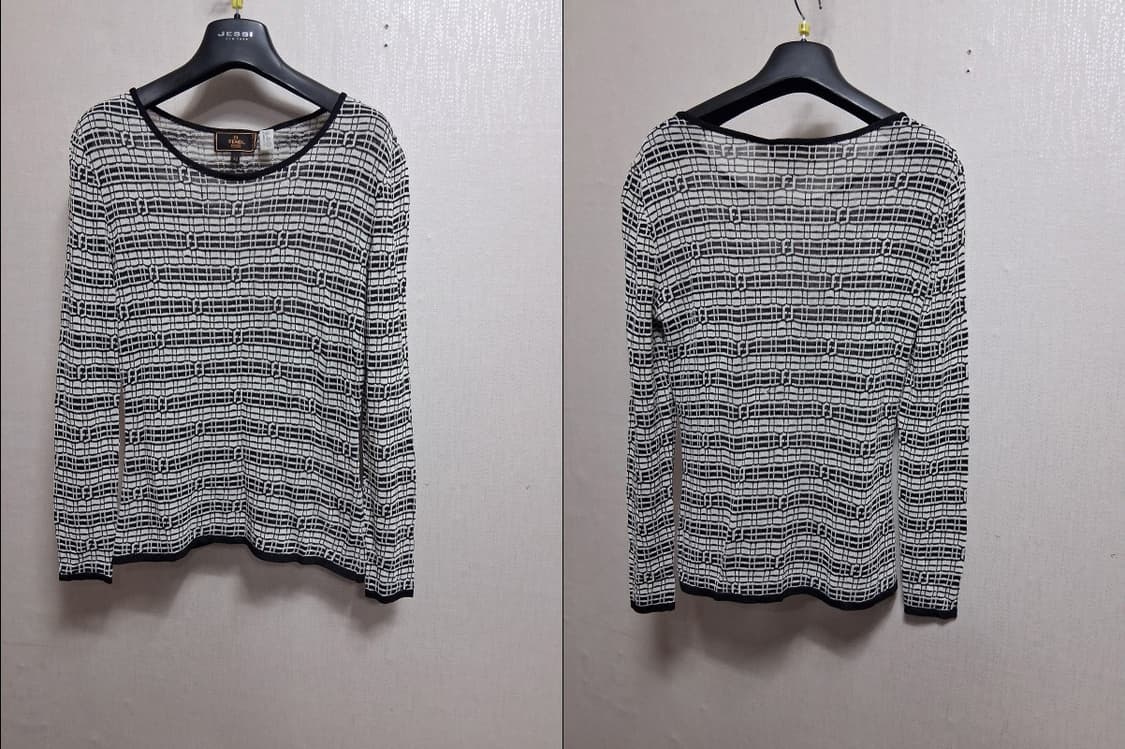 펜디 비스코스 레이욘니트  긴팔 티 검정 주카 여성55적당 FF로고 상품이미지3