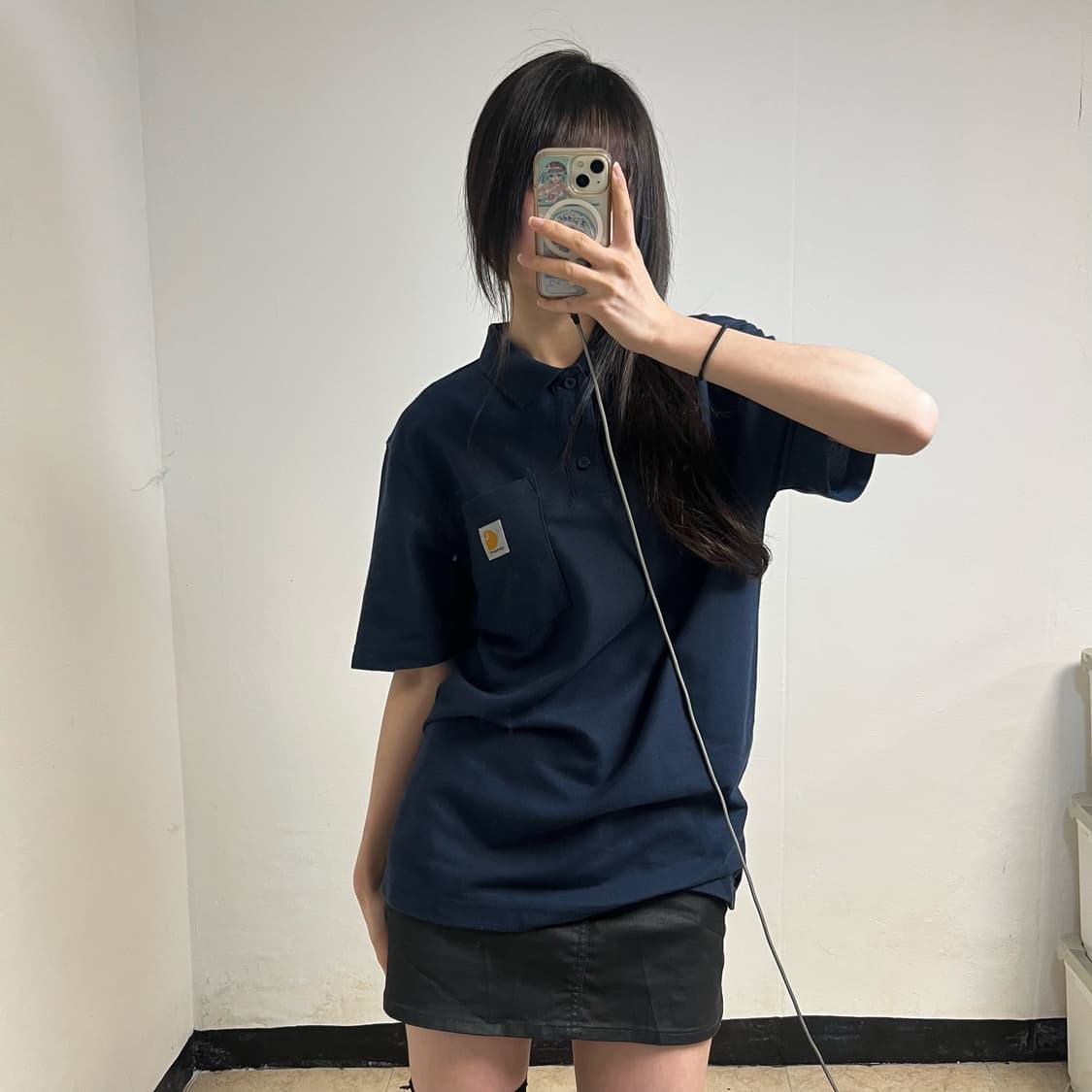 Carhartt Navy Collar T-Shirt 상품이미지1