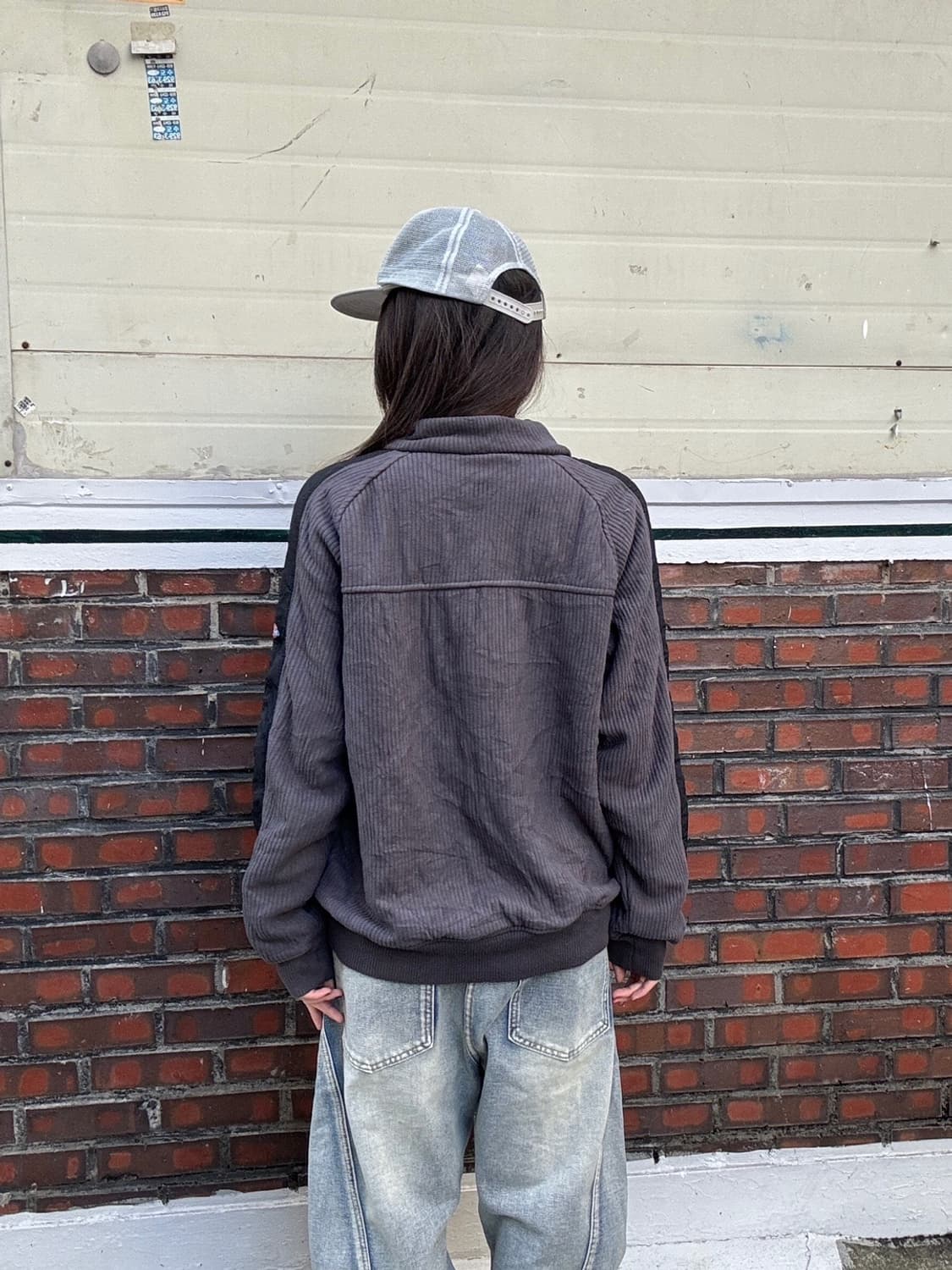 90s DICKIES 올드스쿨 하이넥 반집업 풀오버 코듀로이 맨투맨 상품이미지5