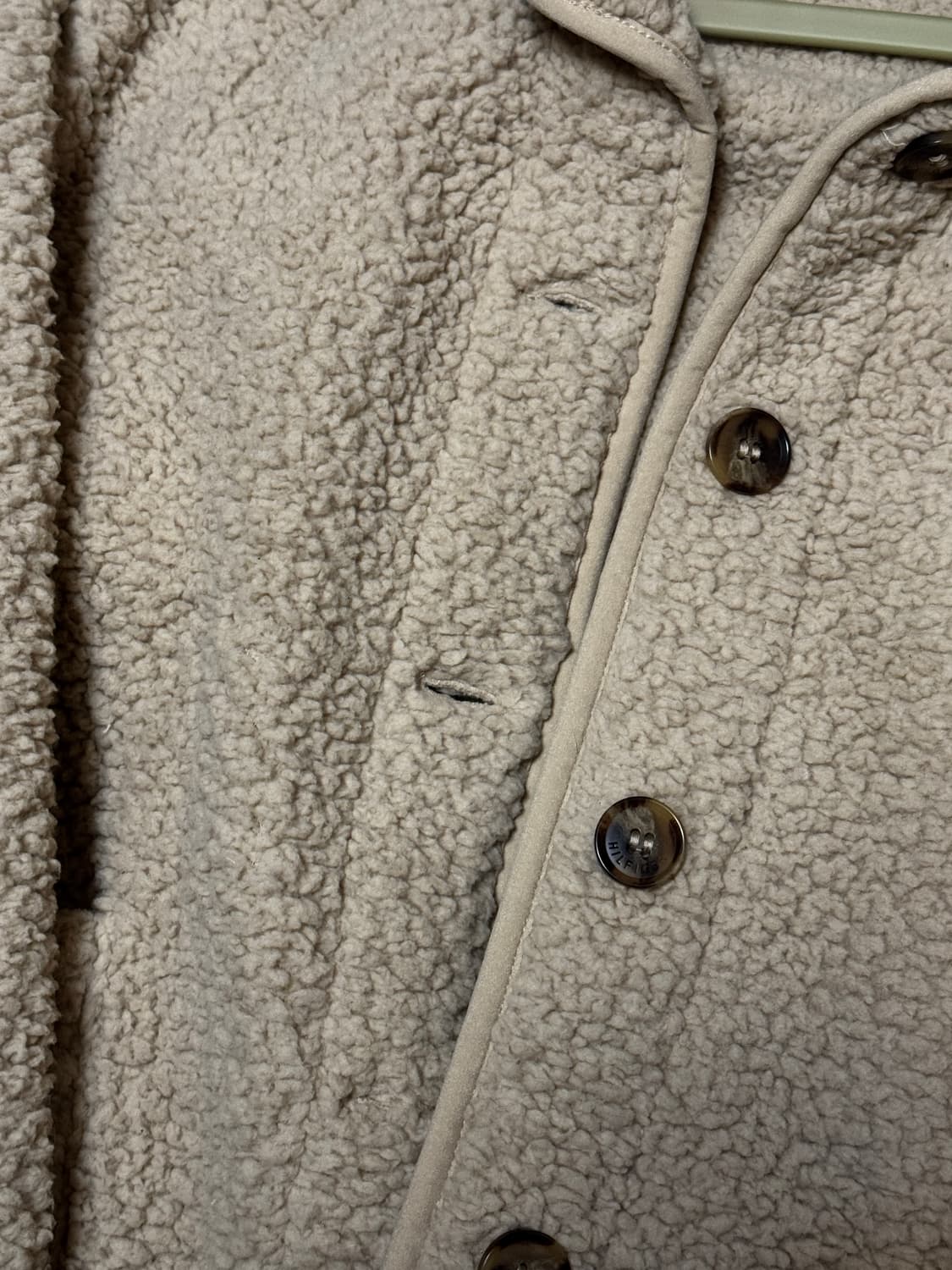 tommy hilfiger 타미힐피거 베이지 버튼형 뽀글이 후리스 L  상품이미지2