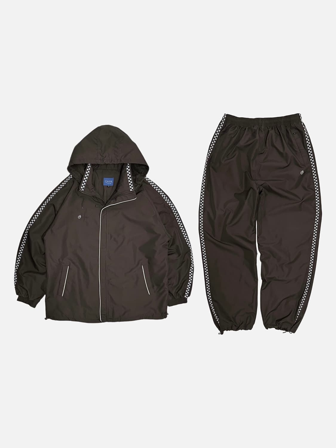 하이파이브 올드스쿨 브라운 테잎로고 바람막이 트레이닝 셋업 상품이미지1