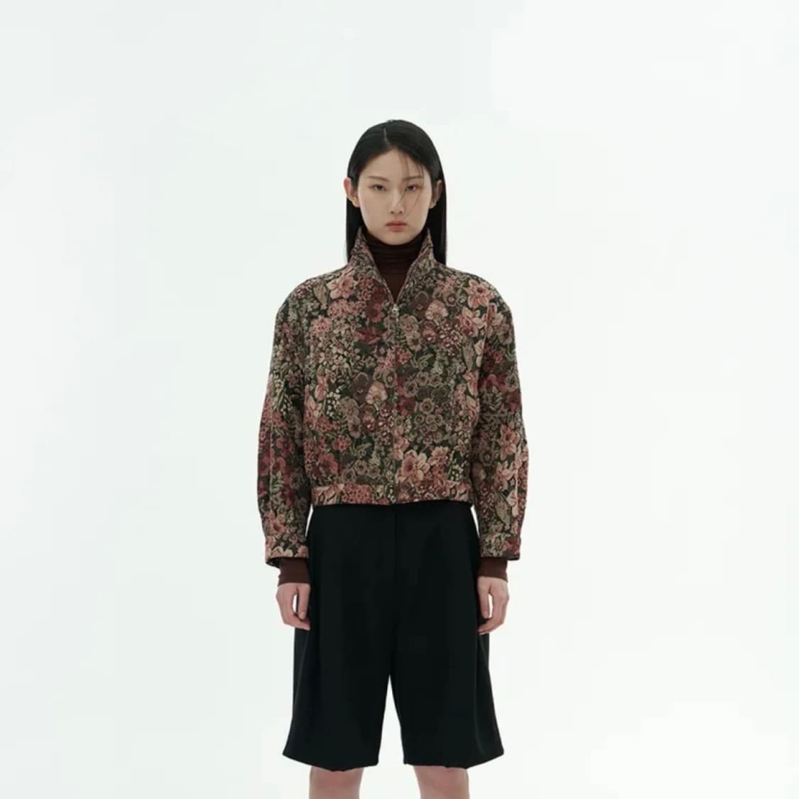 아모멘토 플라워 자카드 블루종 상품이미지3