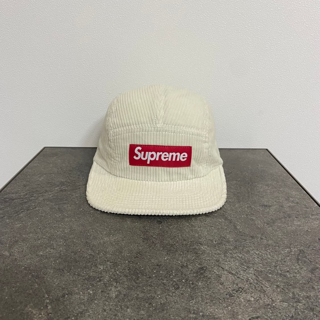 (OS) 슈프림 박스로고 캠프캡 모자 코듀로이 내츄럴 상품이미지1