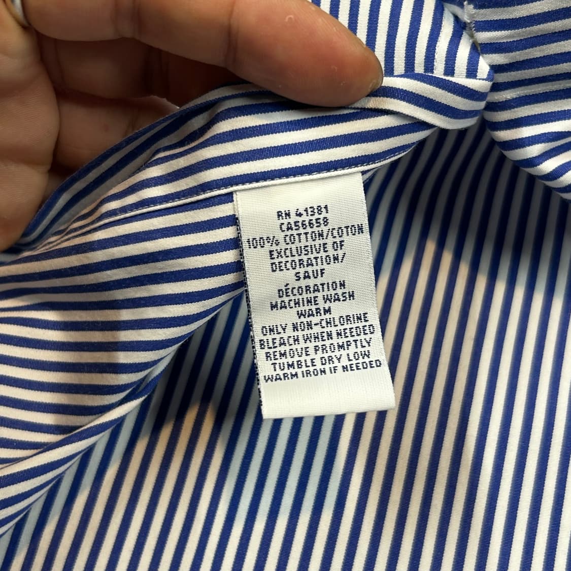 S) 폴로 랄프로렌 클래식핏 블루 스트라이프 포플린 셔츠 T94 상품이미지8