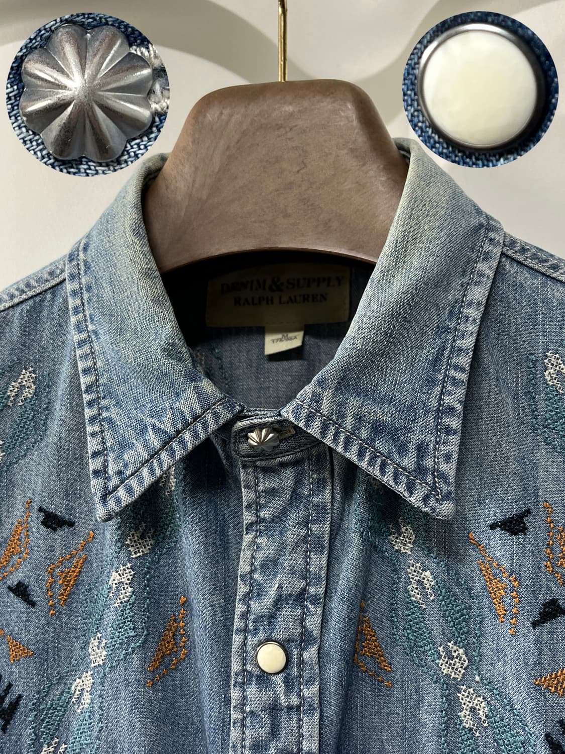 폴로 랄프로렌 사우스웨스턴 리페어 아즈텍 콘초 데님 셔츠 상품이미지5