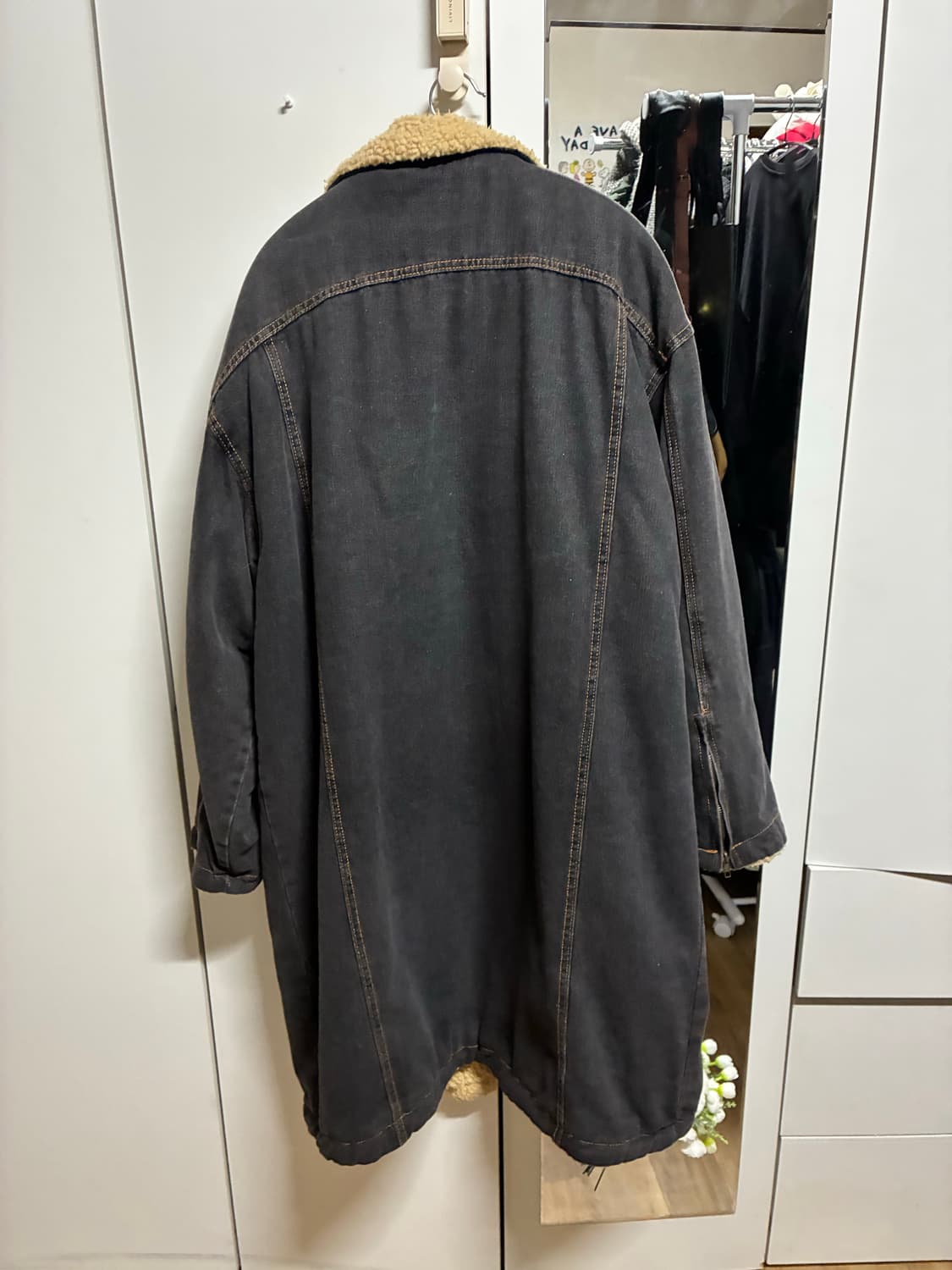 흑청 데님 롱 코트 (100) 상품이미지2