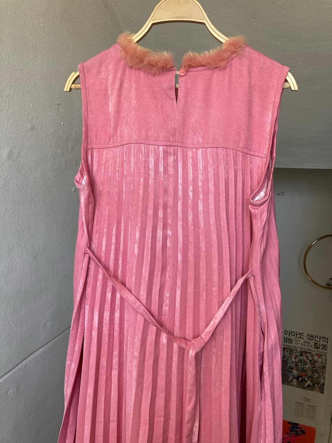 핑크 플리츠 롱 드레스 상품이미지7