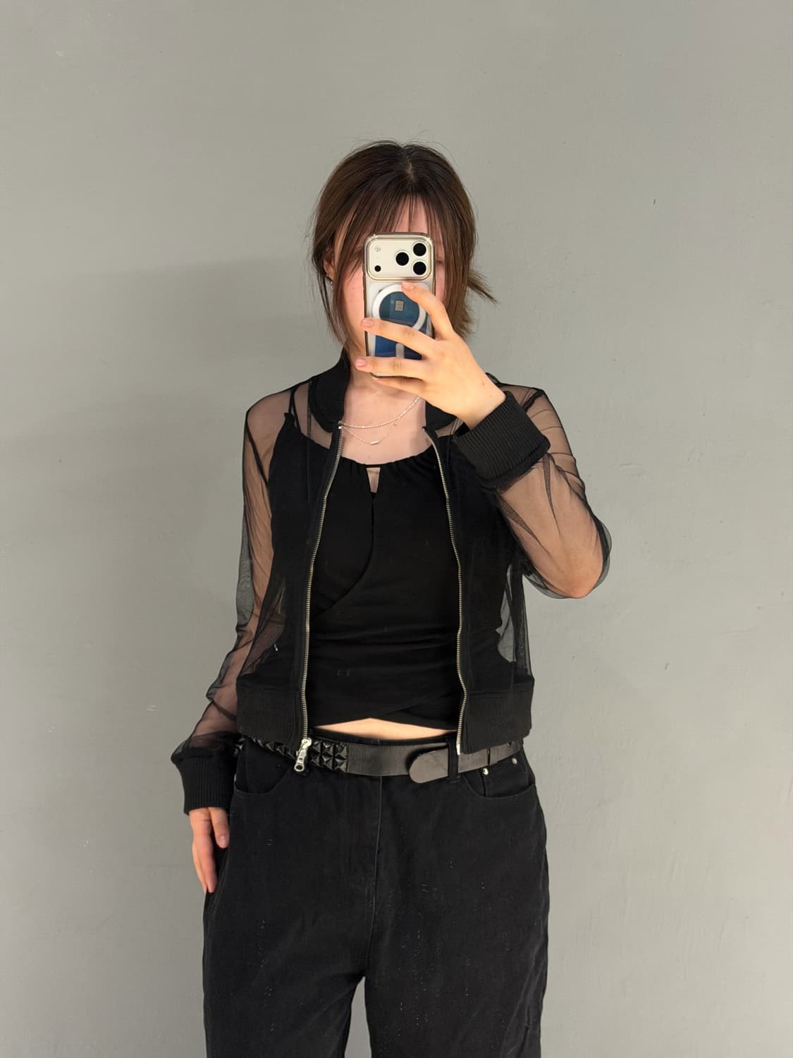 Glad news back skull see-through jk 상품이미지2