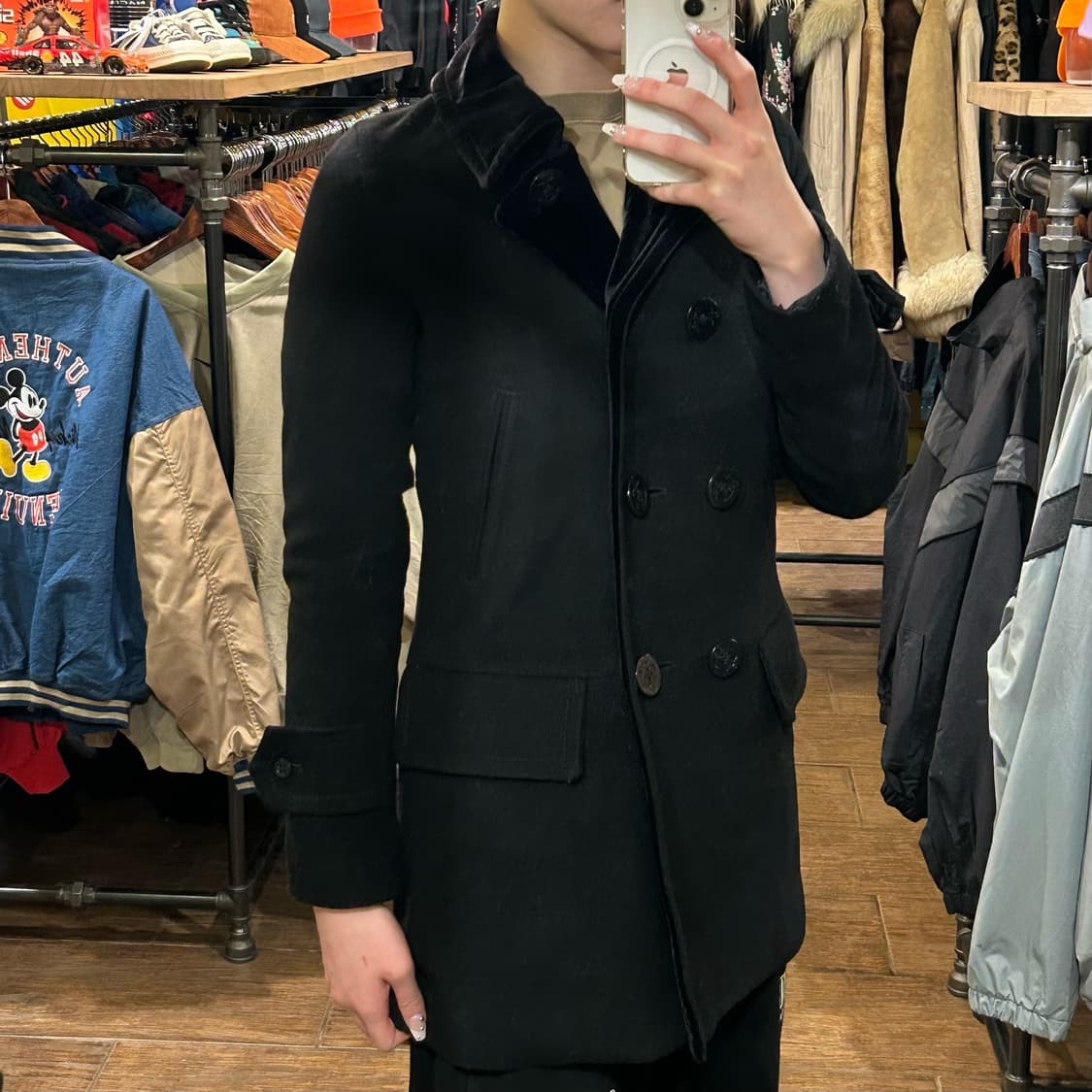 [HI]  폴로 진스 하프코트 블랙 상품이미지2