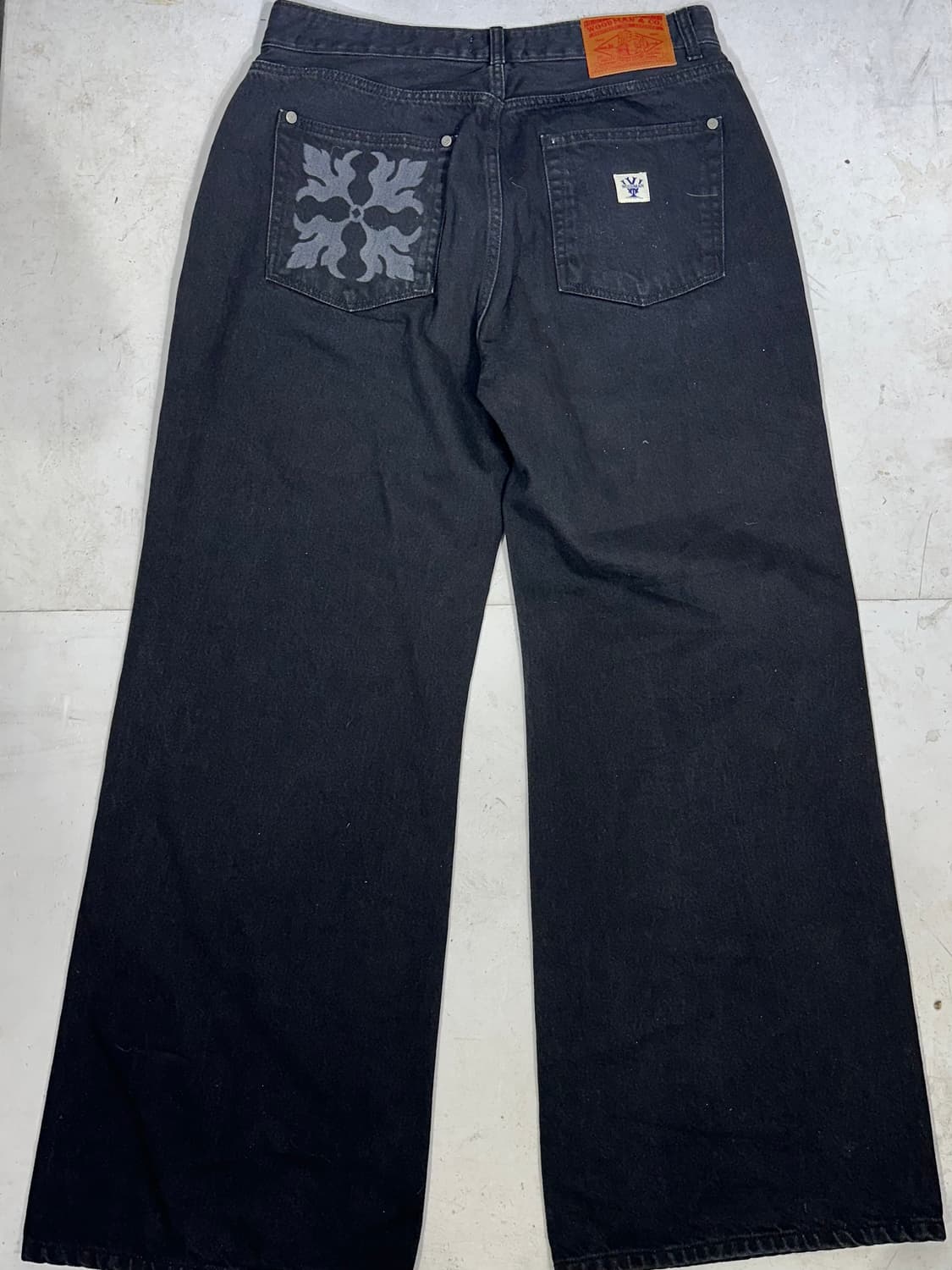 우드먼 흑청 에센셜 와이드 데님 팬츠 청바지 상품이미지5