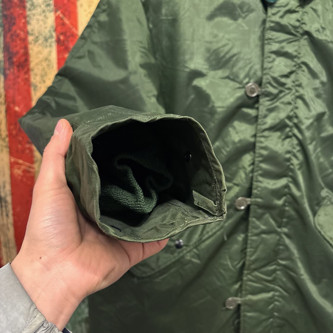 70s 오리지널 U.S. NAVY A-1덱자켓 딥그린 코듀로이 N437 상품이미지5