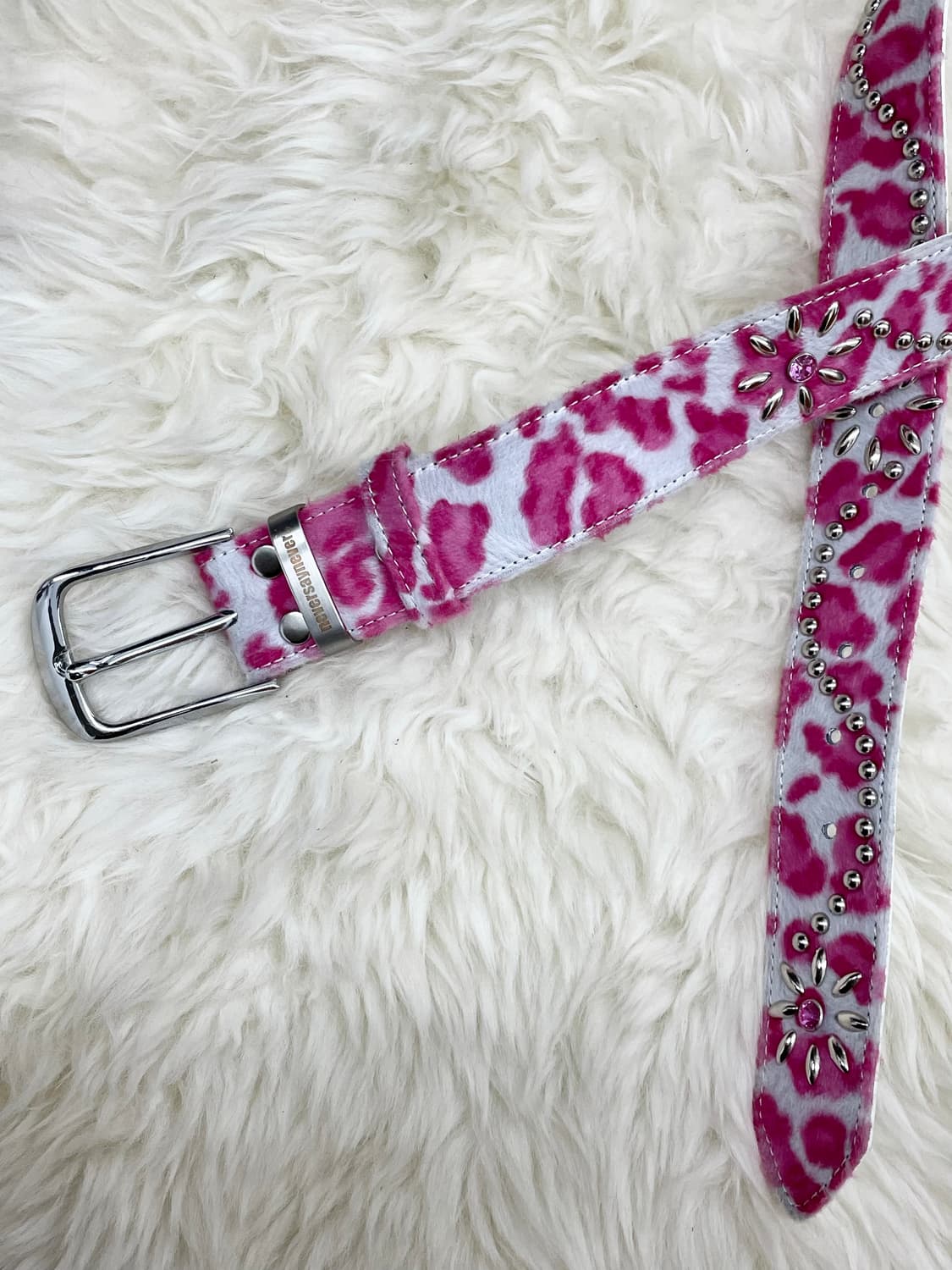 핑크 갸루 호피 큐빅 스터드 벨트💕 상품이미지6