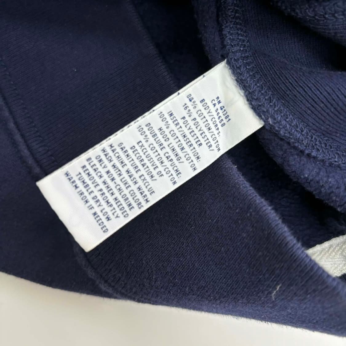 폴로 랄프로렌 신형 라벨 네이비 써멀 스웻 후드집업 희귀져지(M) 상품이미지5