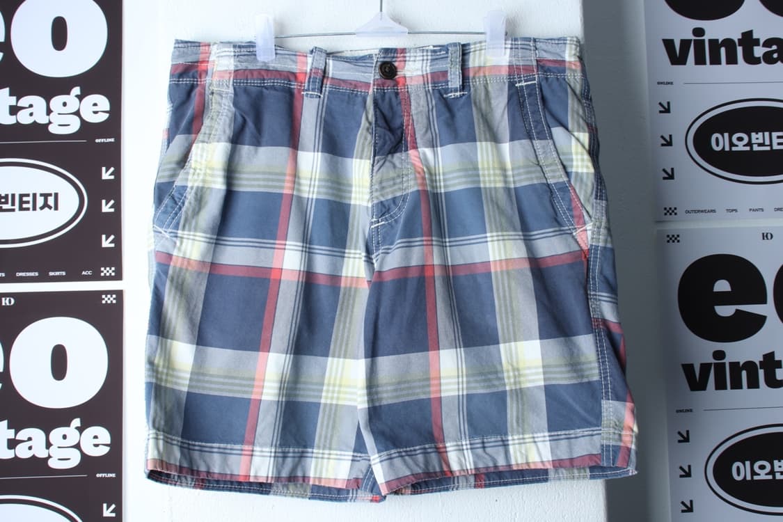 (L-2XL) 아베크롬비 반바지 팬츠 빅사이즈 체크 컬러믹스-P10079 상품이미지2