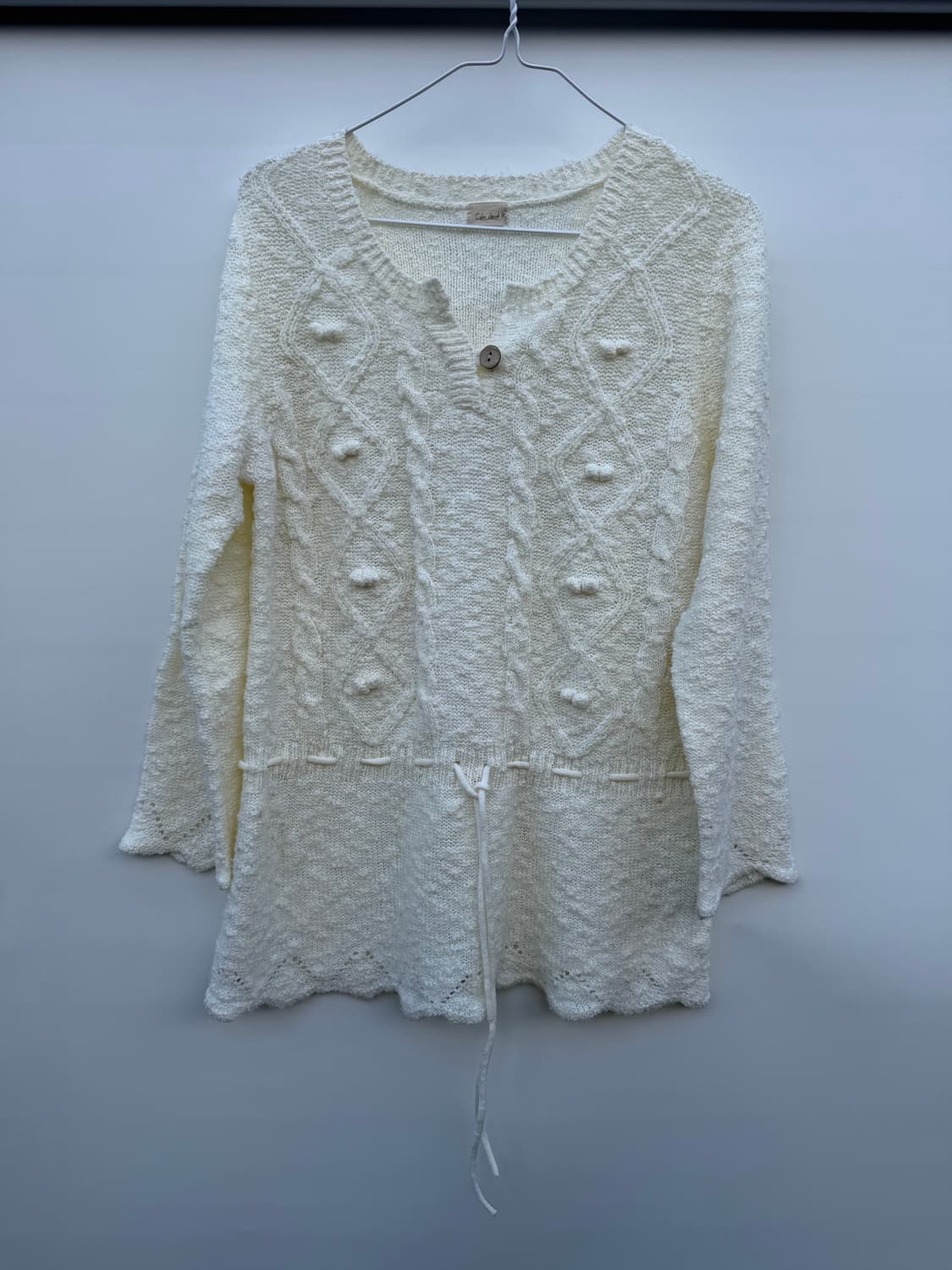 폼폼이 아이보리 니트 미니원피스니트 너드 상품이미지1