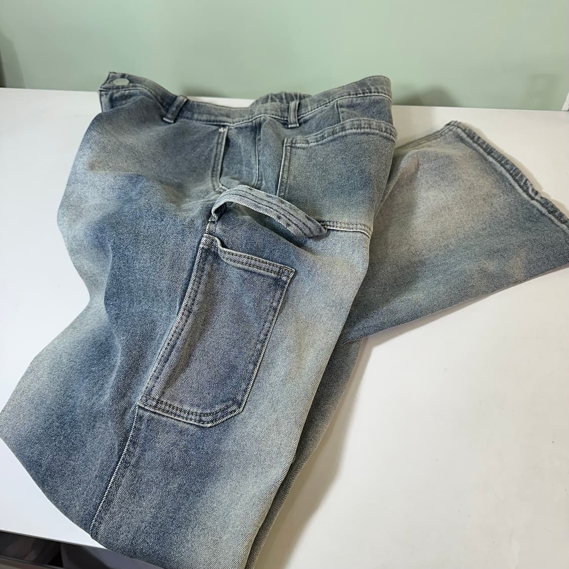M 빈티지 중청워시드 세미와이드핏 카펜더 데님팬츠 상품이미지1