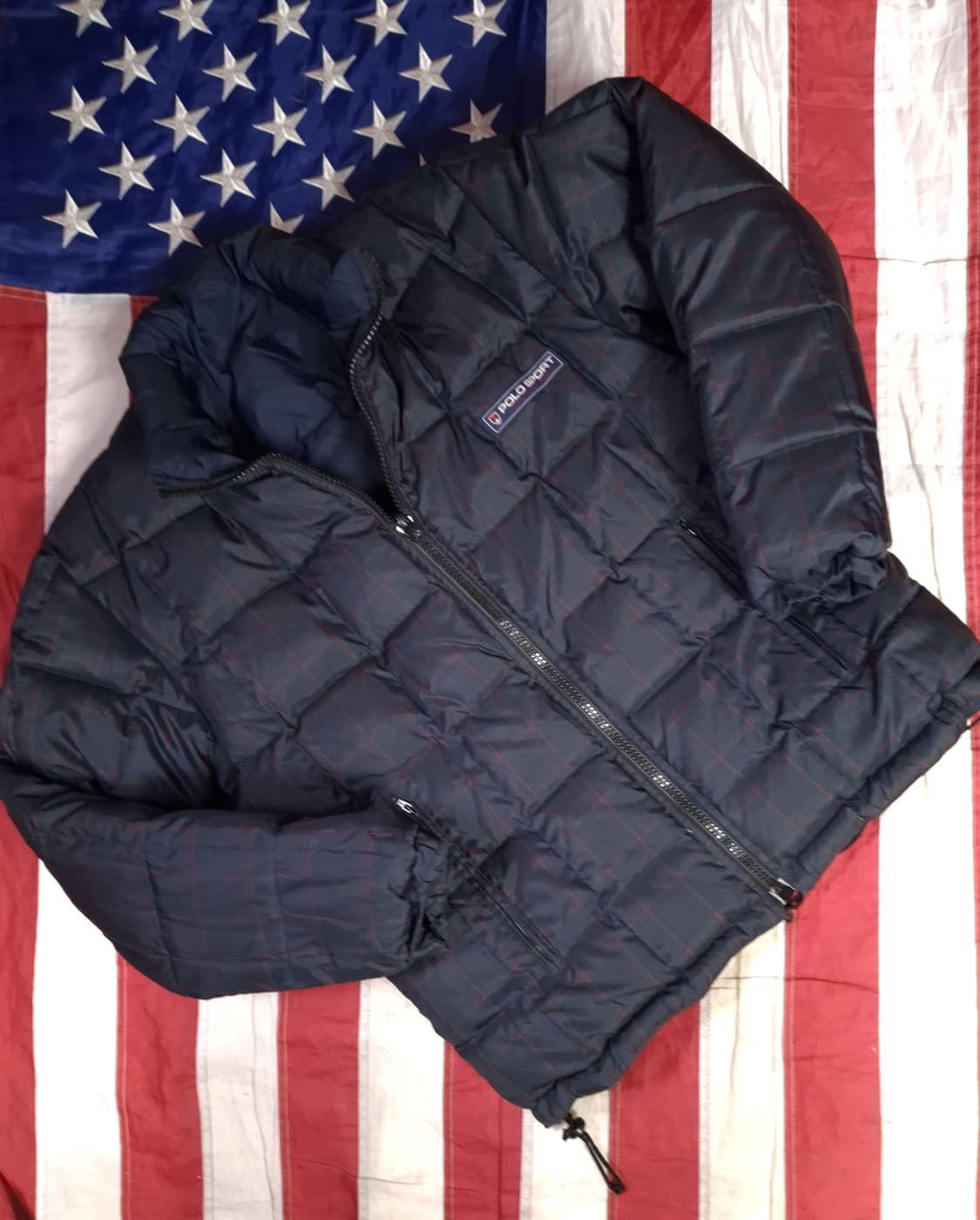 오리지날 90's 일본판 랄프로렌폴로 타탄체크 리버서블 패딩 상품이미지1