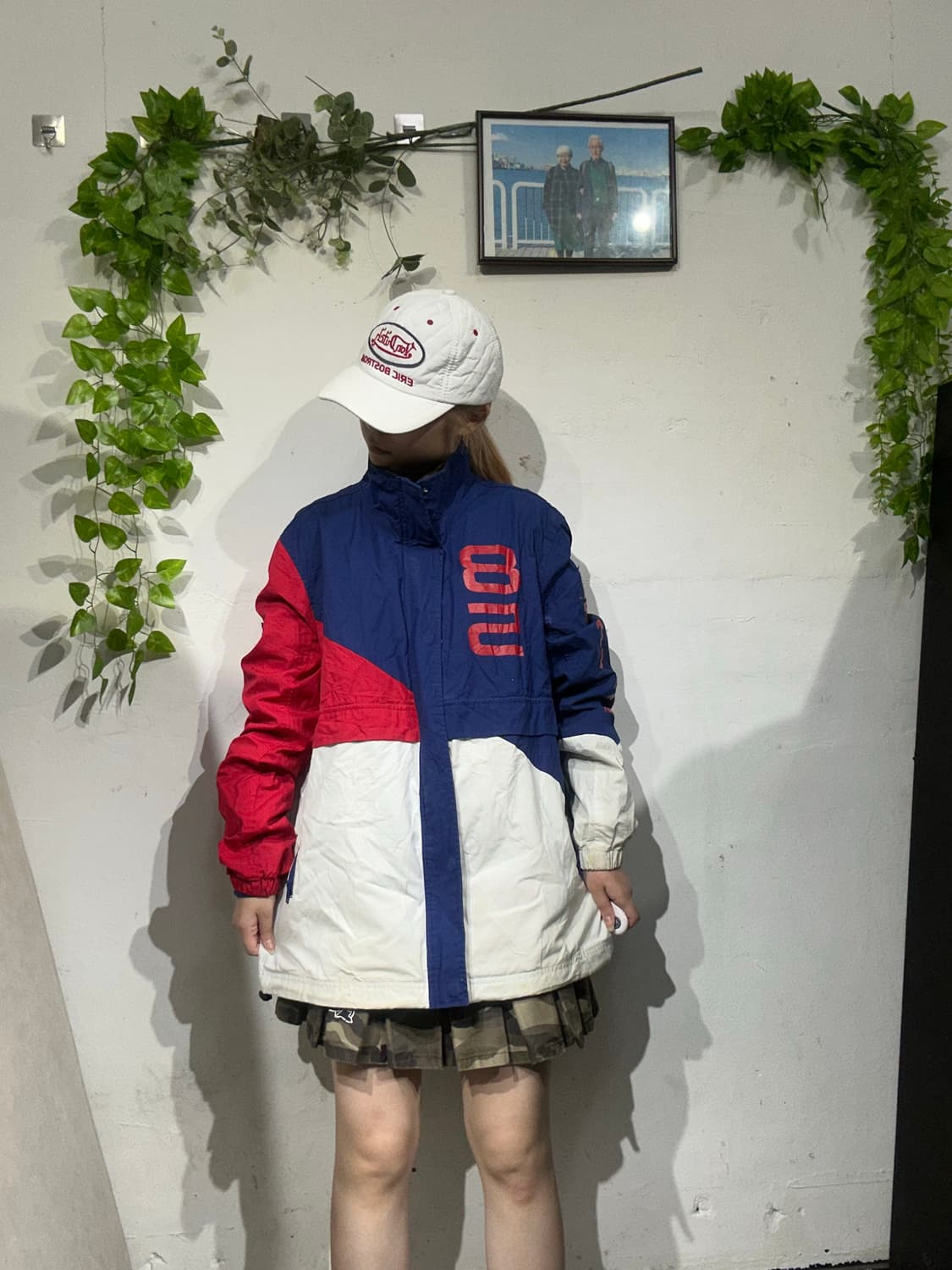 타미 진스 블루 레드 화이트 바람막이 자켓 S 상품이미지2