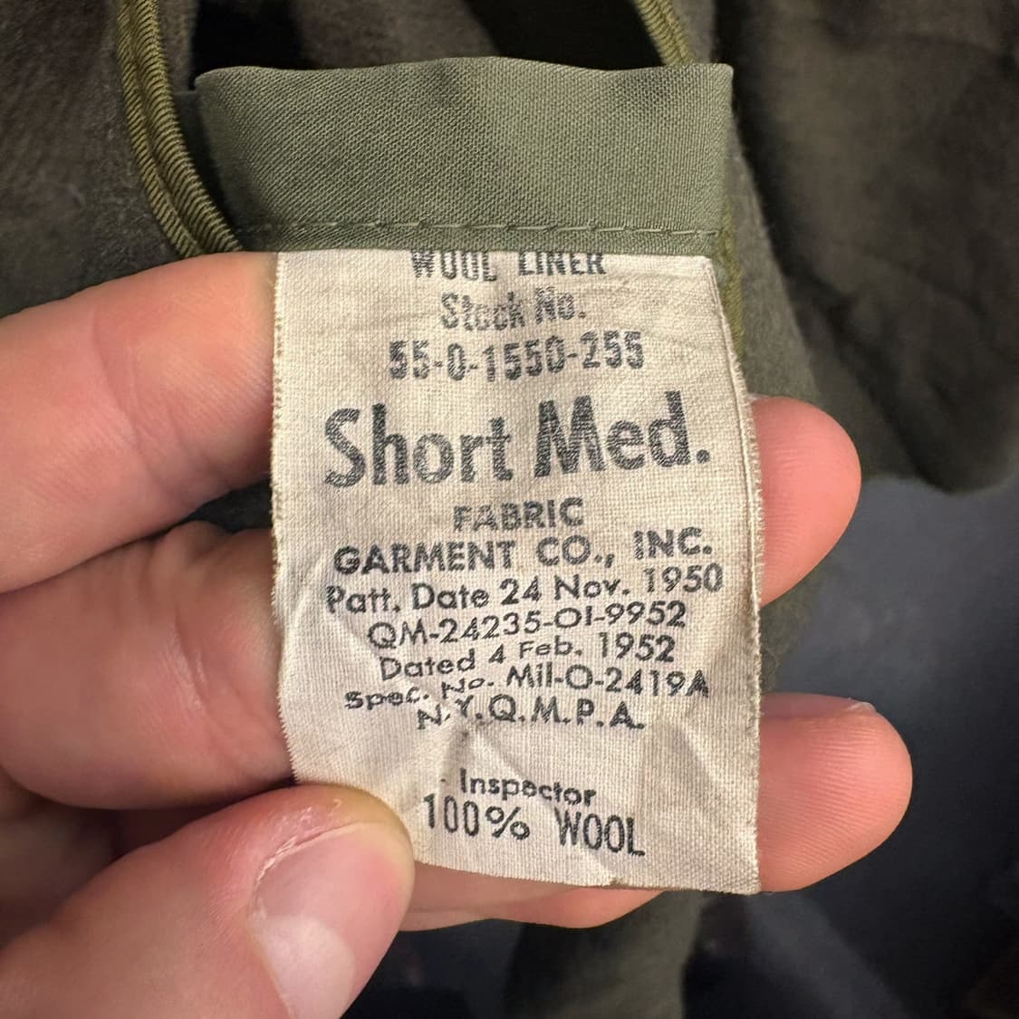 50s U.S. ARMY M-50 오버코트 1952년 생산 N438 상품이미지10