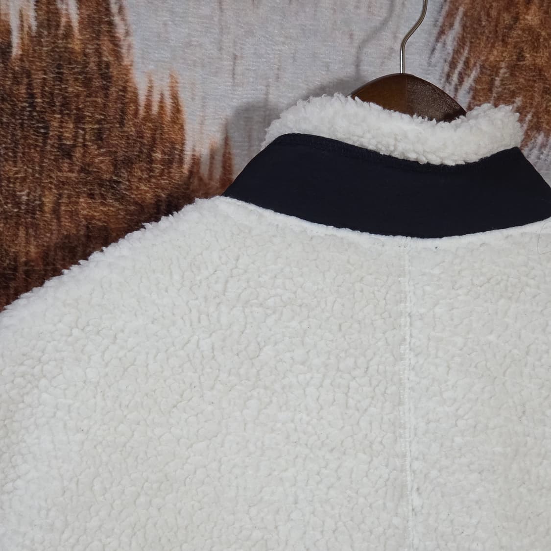 화이트 네이비 배색 뽀글이 베스트 상품이미지6