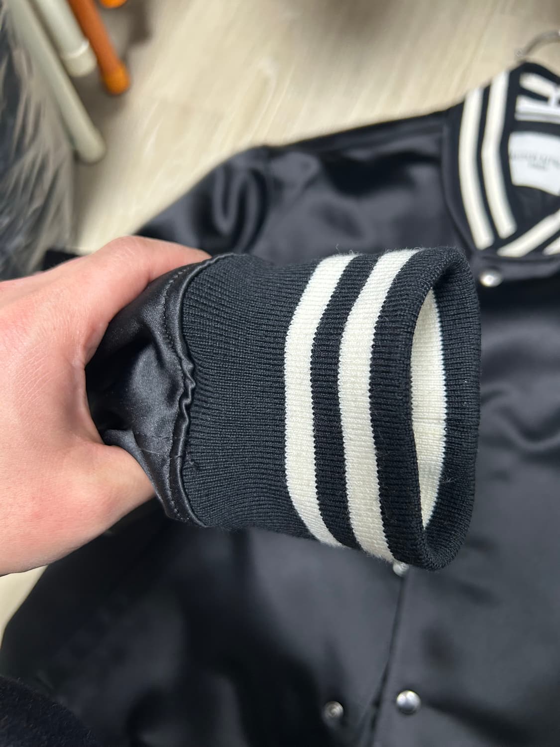 메종키츠네 새틴 테디 바시티 xl 상품이미지5