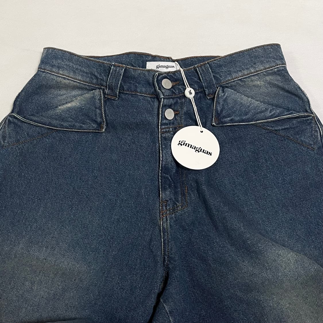 [32,36,38]기마구아스 Back 벨트 데님 팬츠 상품이미지3