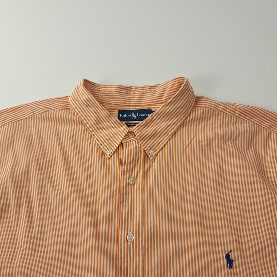 CK375 4XB 폴로 90s 오렌지 스트라이프 반팔 셔츠 남방 상품이미지2