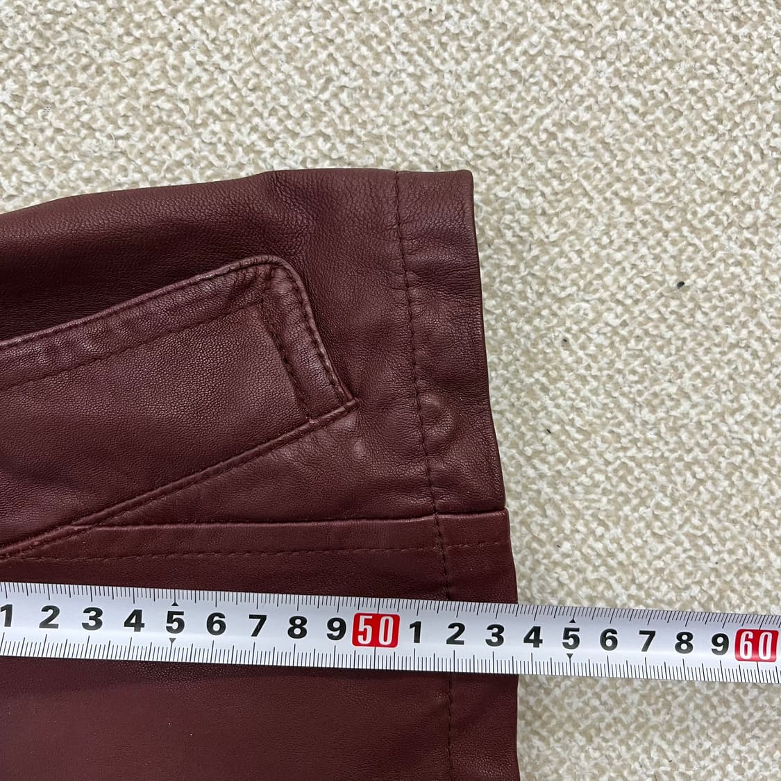 90 톰보이 여성 버건디 양가죽 자켓 0122M1 상품이미지5