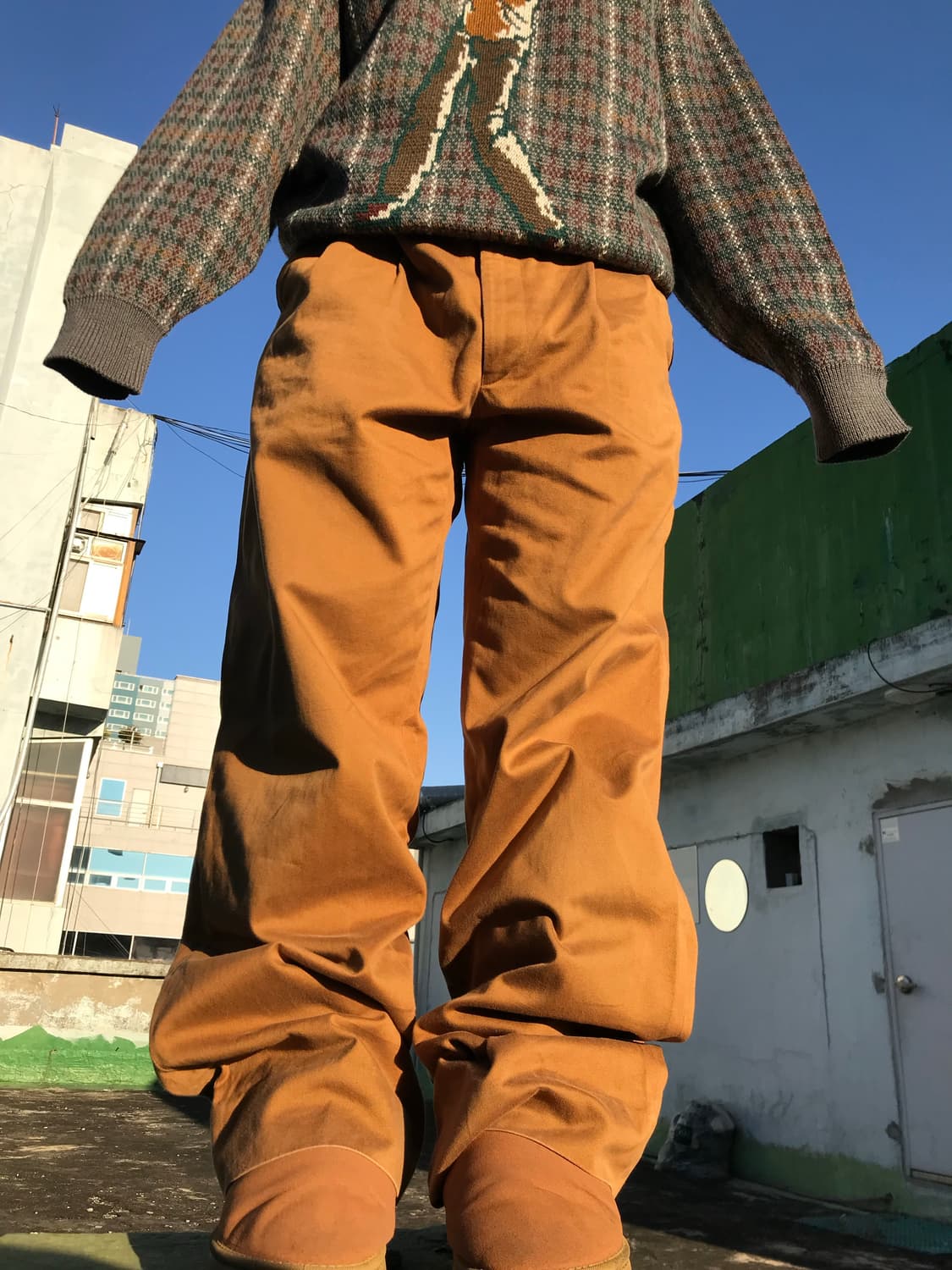 카라멜 와이드 팬츠  상품이미지1