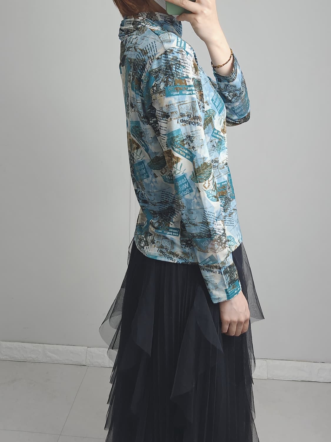 패턴 롱 슬리브 탑 상품이미지3