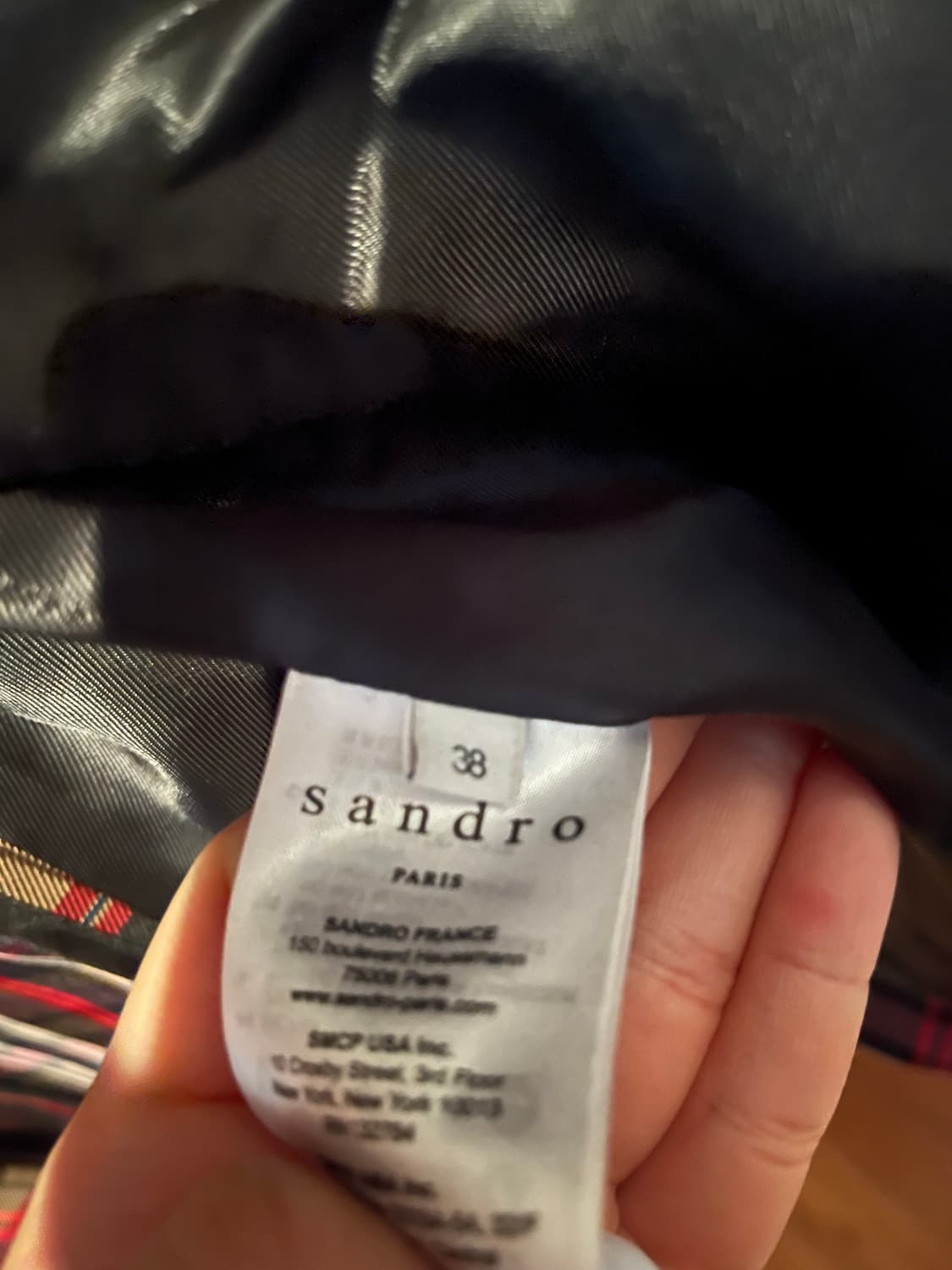 산드로 체크 자켓 38 상품이미지4