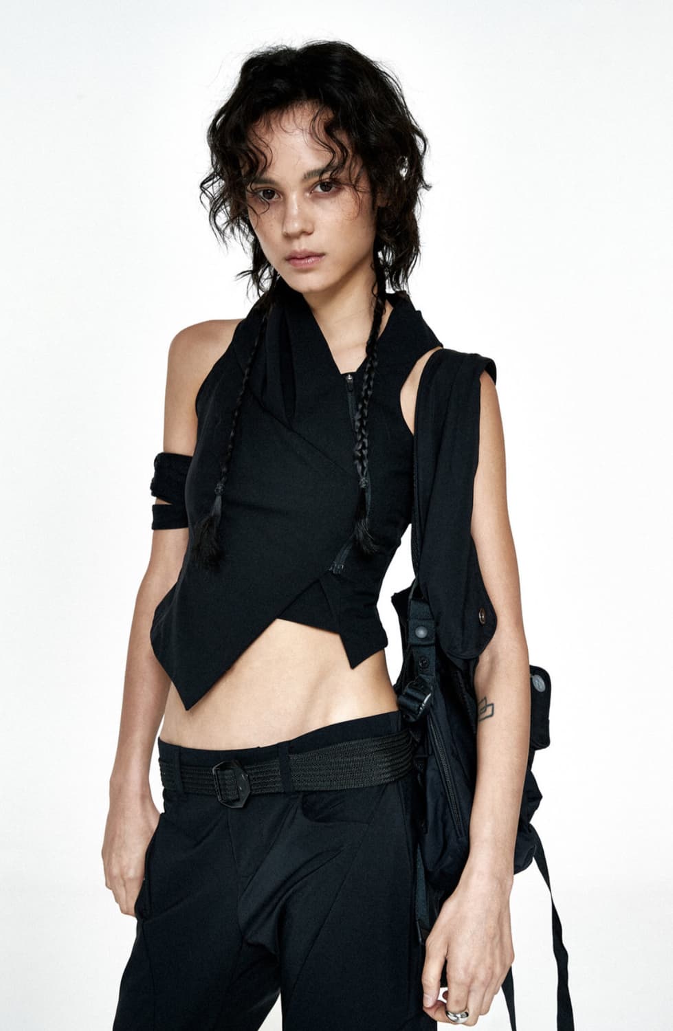 Draped Collar zip Shirt 상품이미지5