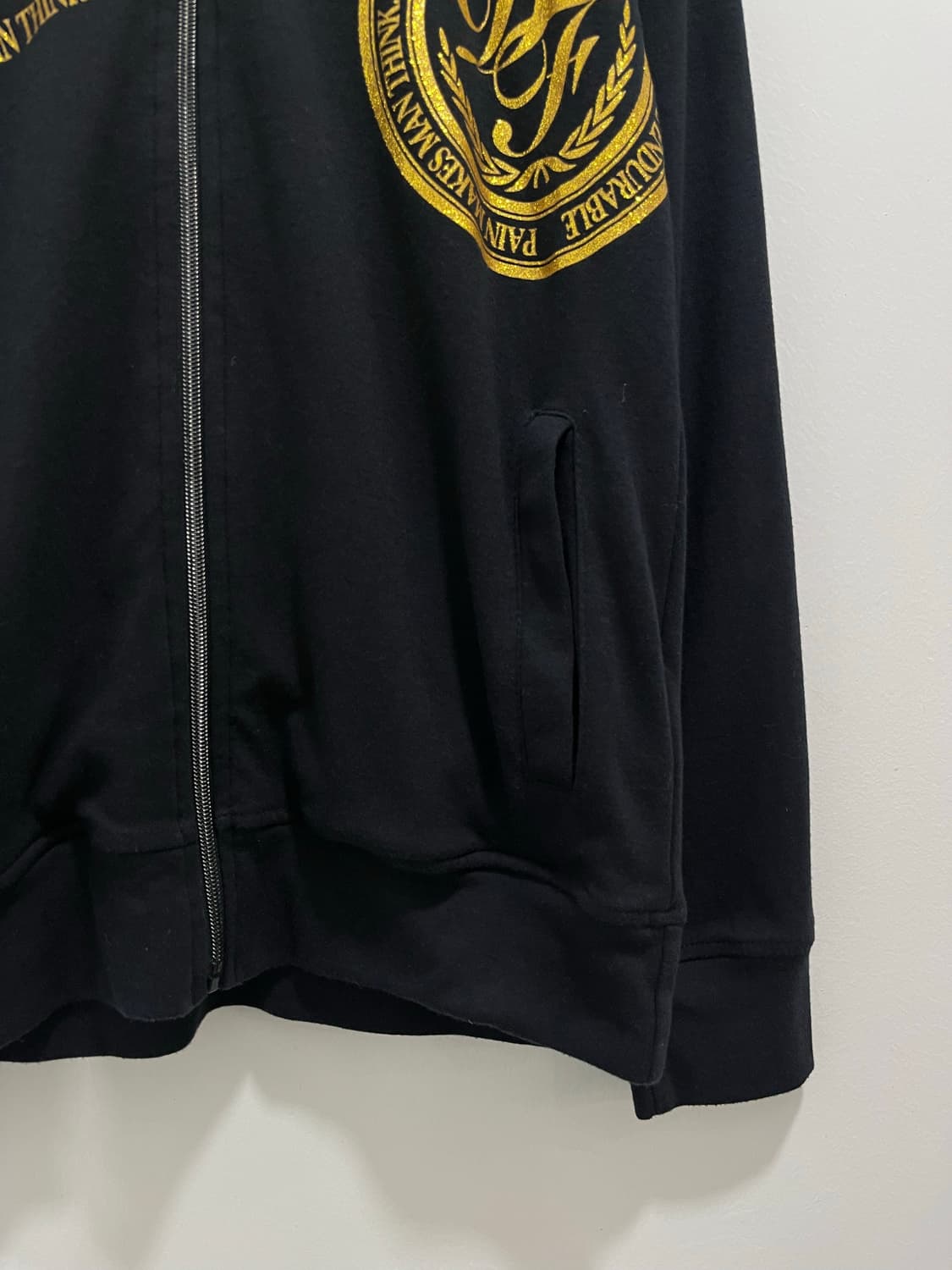 y2k 락펑크 골드 글리터 레터링 프린팅 후드집업  상품이미지4