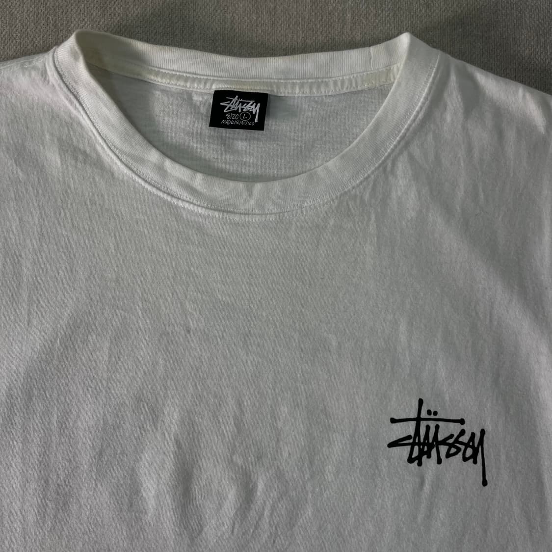 W100 스투시 베이직로고 반팔 티셔츠 상품이미지3