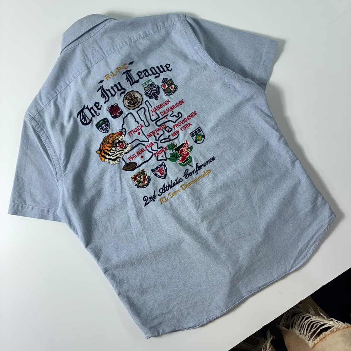 Polo  폴로 랄프로렌 자수 코튼 RL 팀리그 샴브레이 반팔 셔츠 상품이미지2