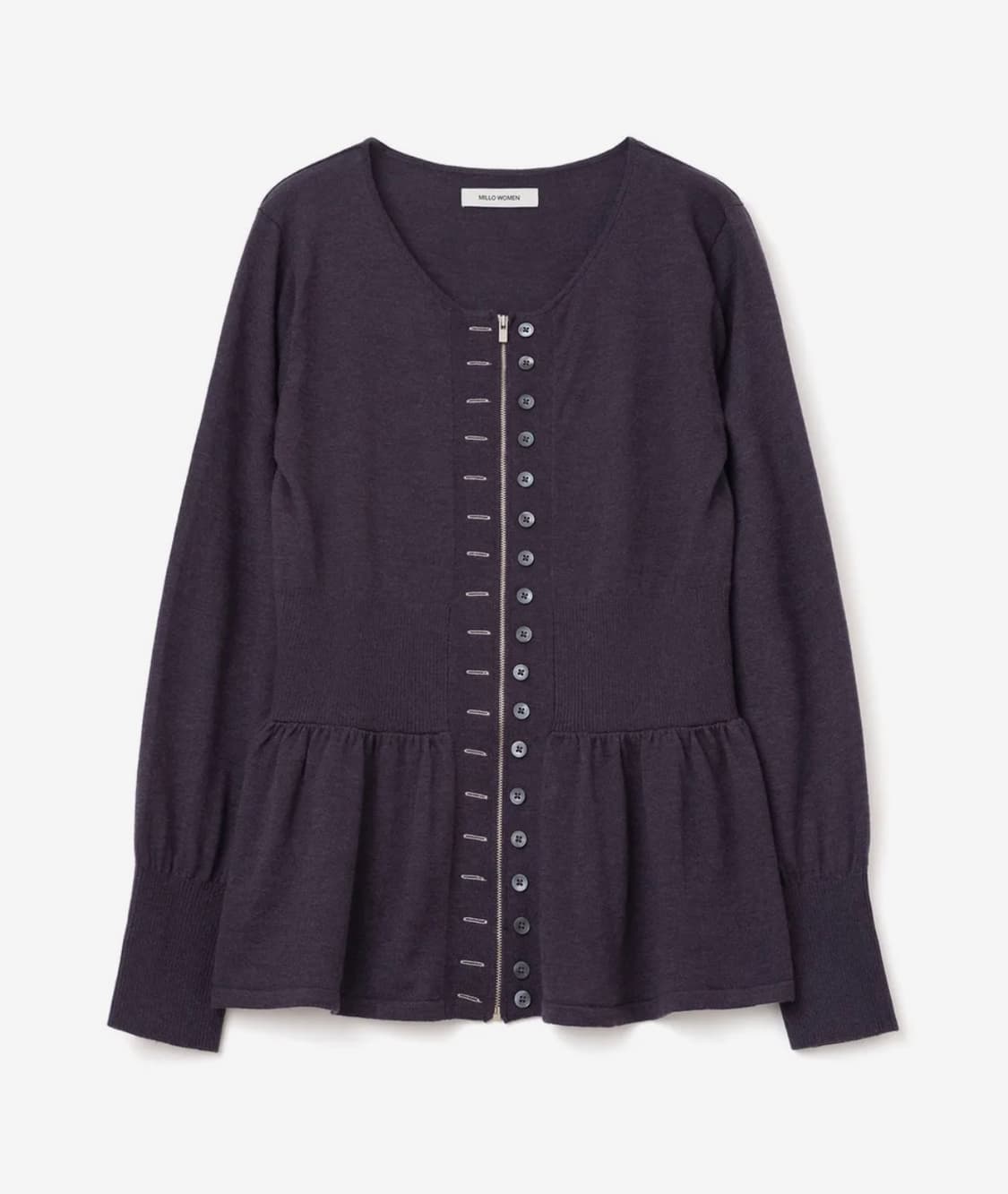 밀로우먼 페이크 집업 가디건 [퍼플] 상품이미지1