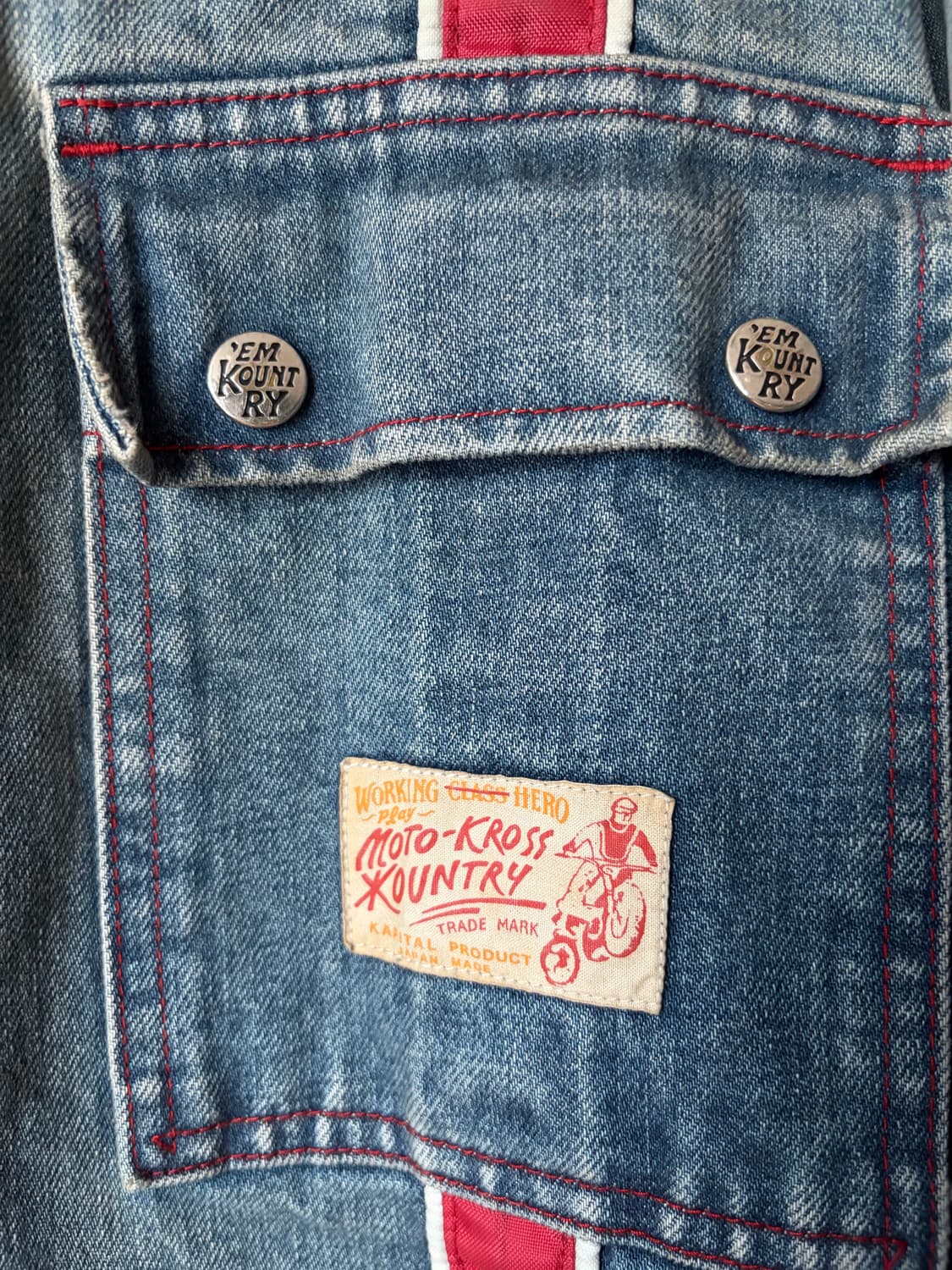 캐피탈 14oz 데님 토도테레노 모토크로스 재킷 리메이크 사이즈 3 상품이미지3