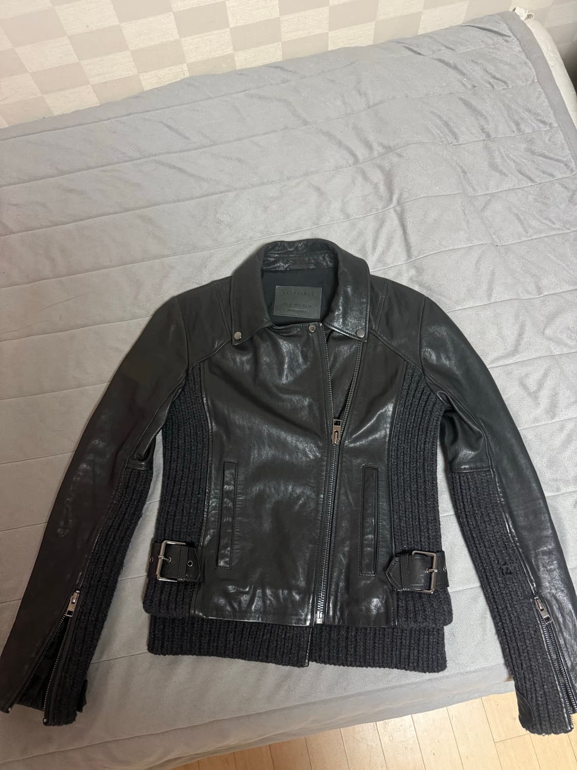 빈티지 페브릭 믹스드 레더 자켓 상품이미지1