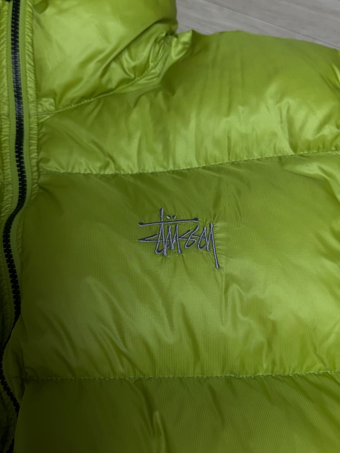 스투시 마이크로 립스탑 다운 패딩 라임 L 상품이미지3